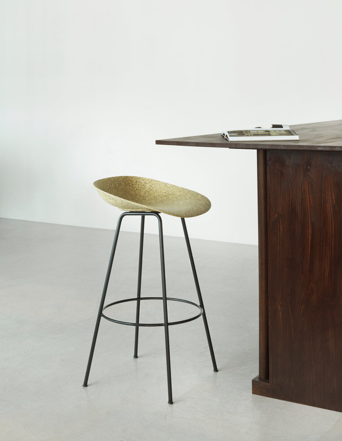 Green Mat Bar Chair with a cream base