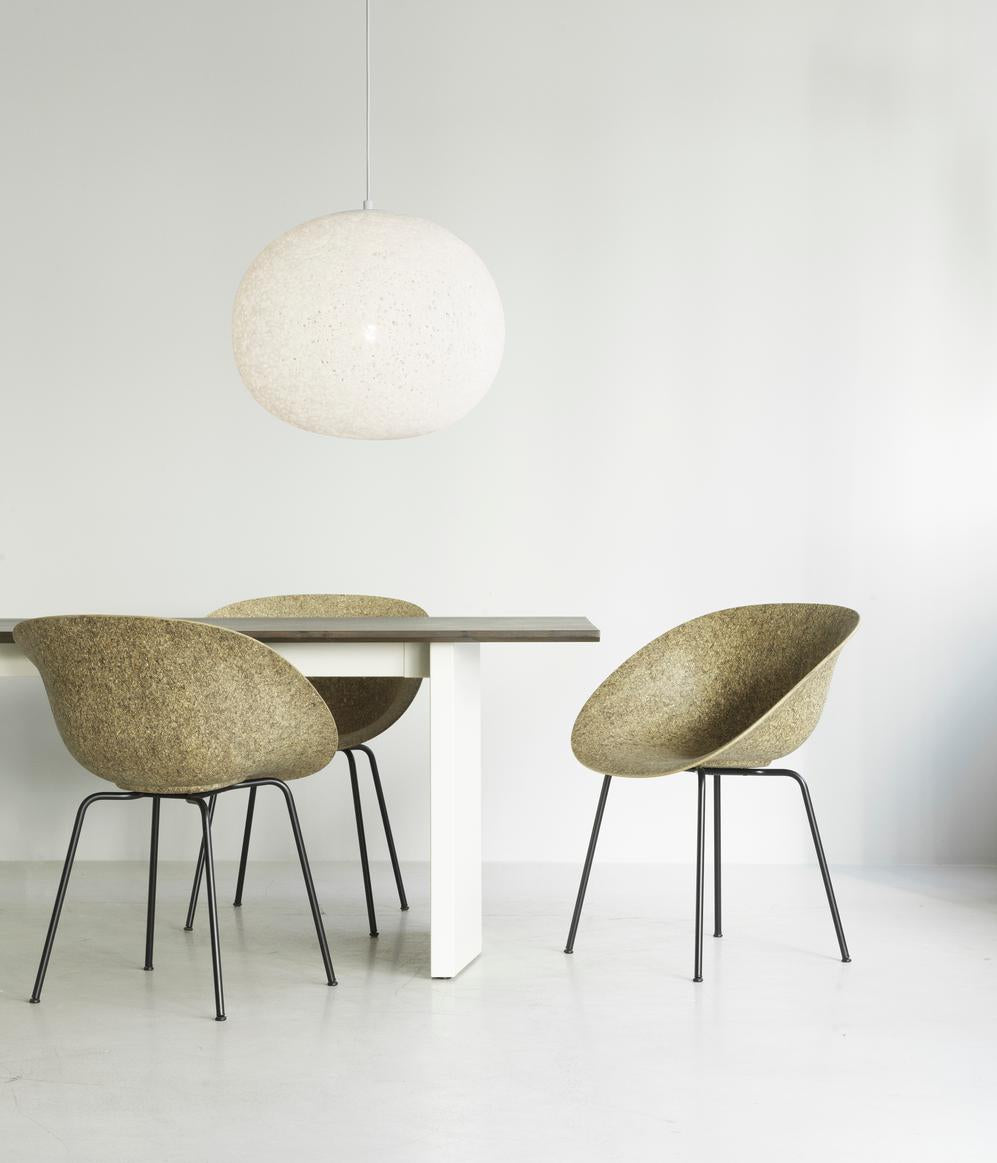 Armchair Green Mat chair with a black base