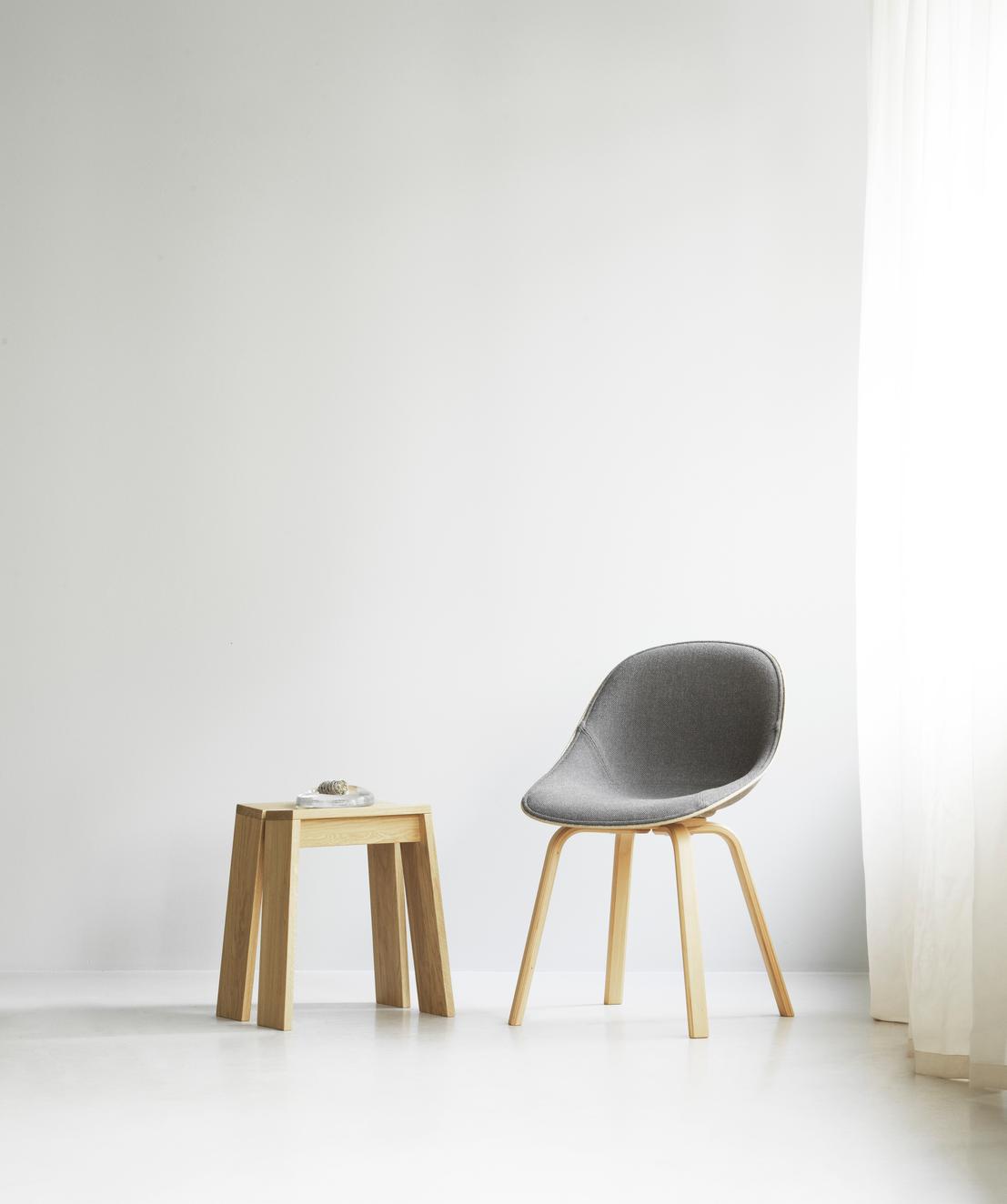 A chair upholstered mats with a beech base