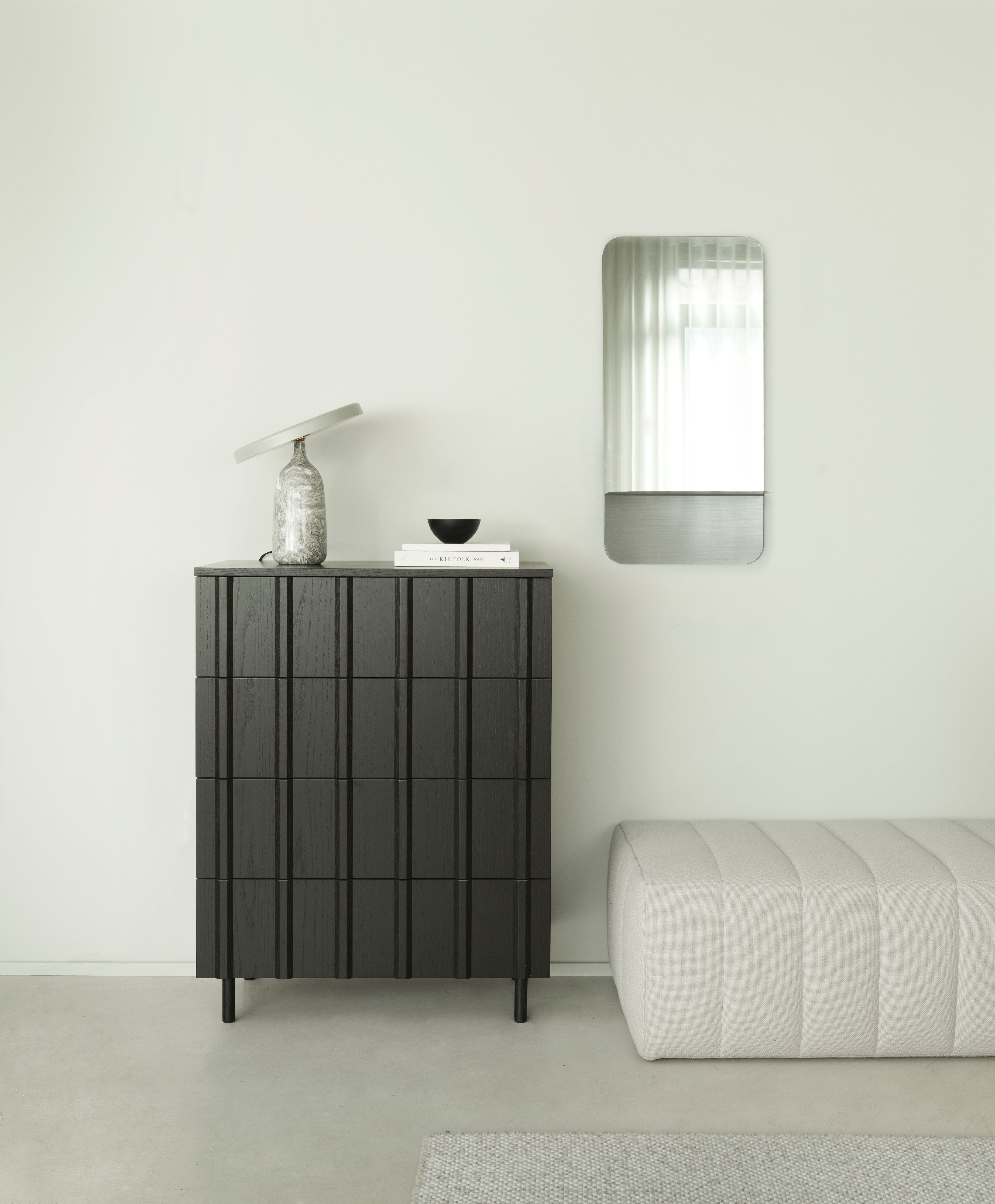 Lustro z półką HORIZON VERTICAL szary