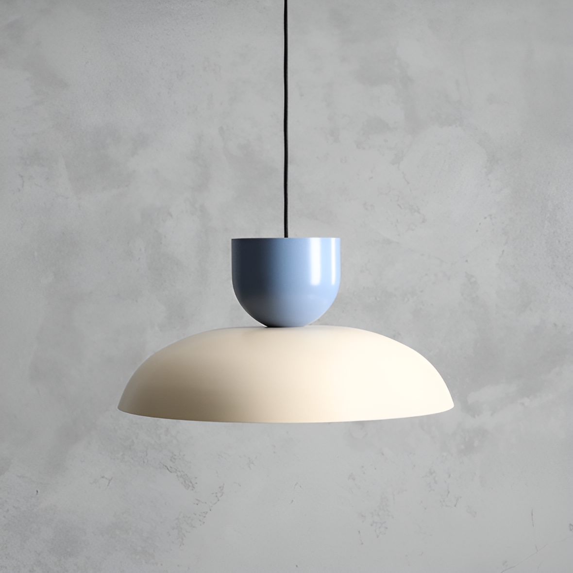 Lampa wisząca ELLA kremowy z niebieskim