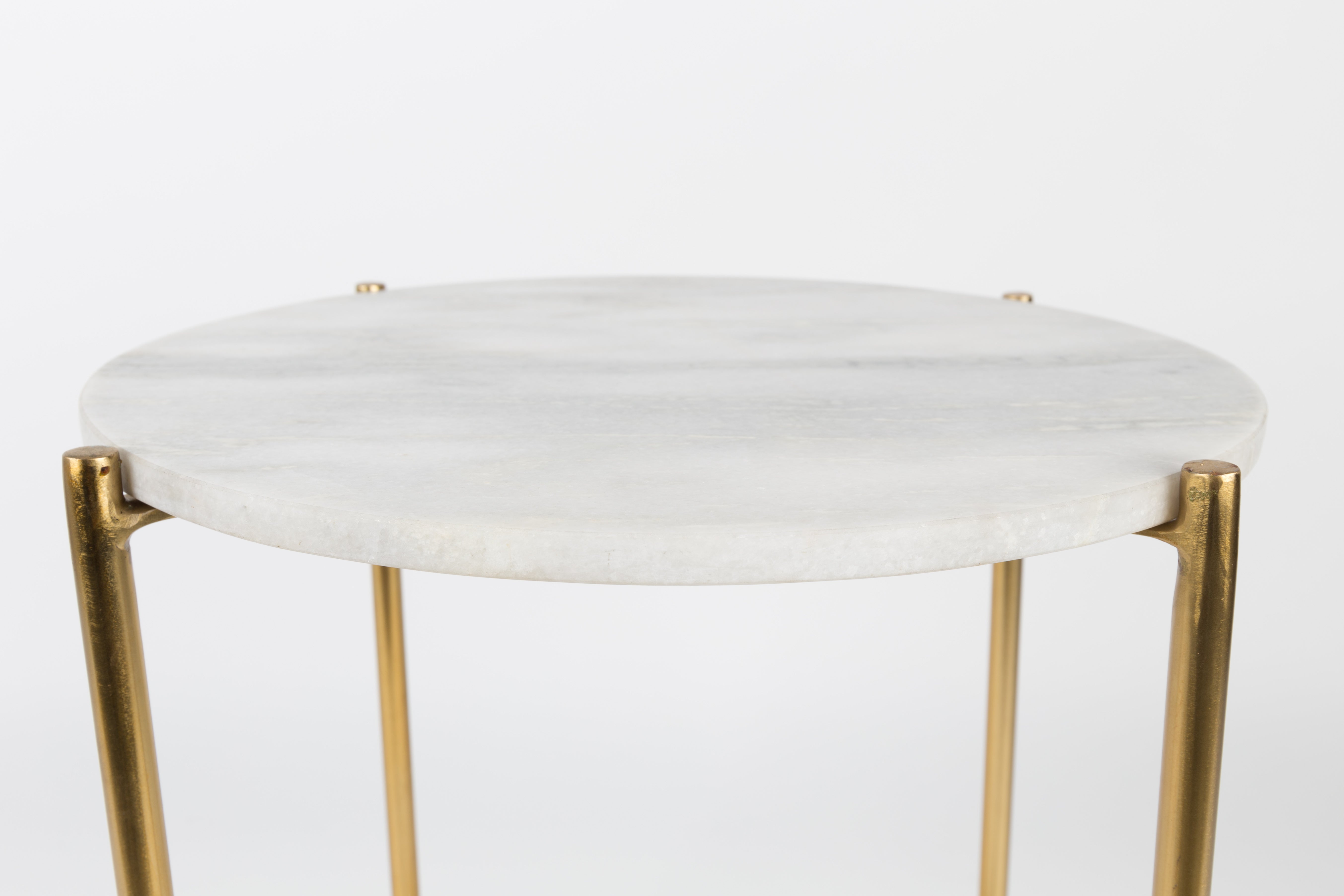 Timpa table, white marble with golden