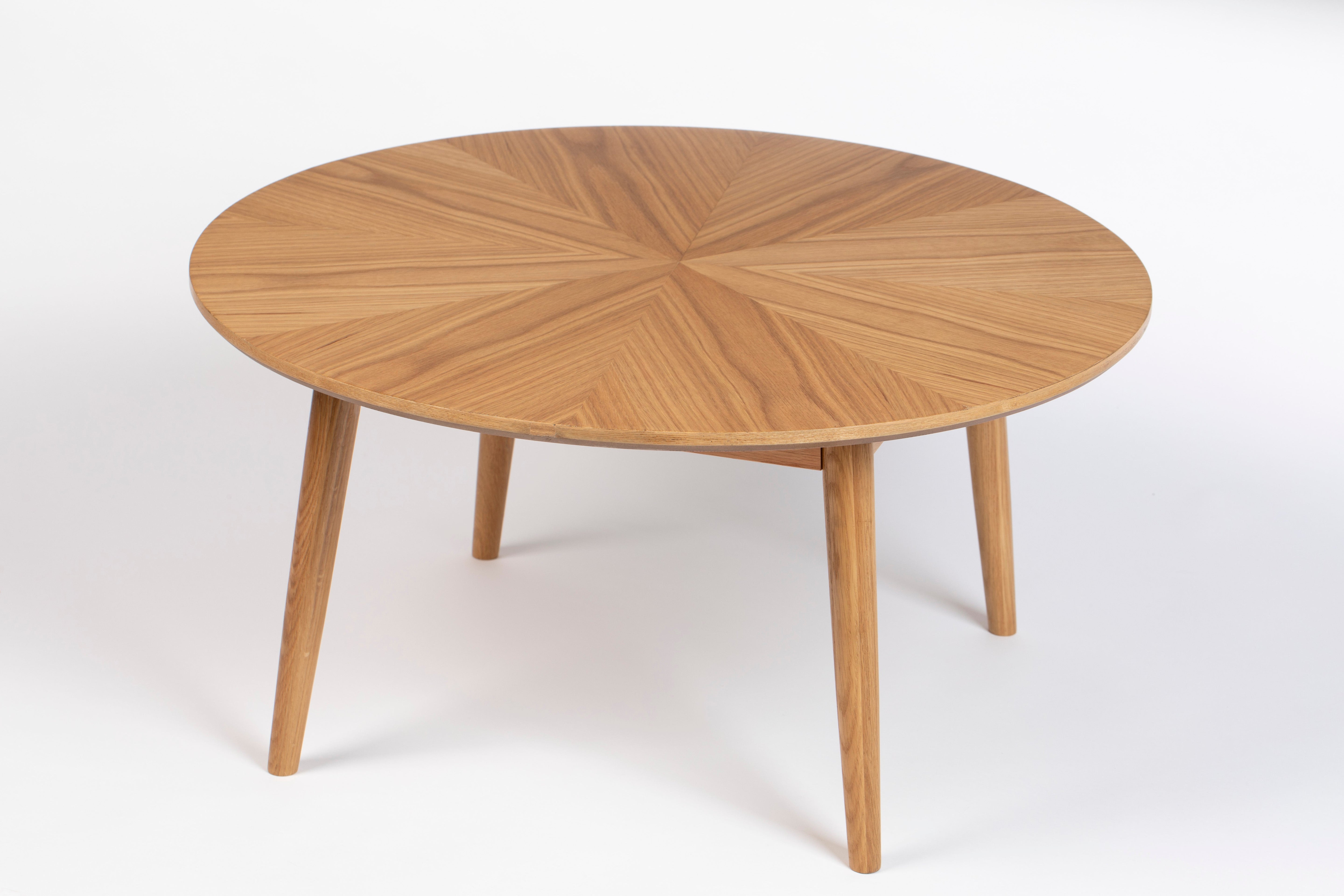 Round coffee table Fabio oak veneer