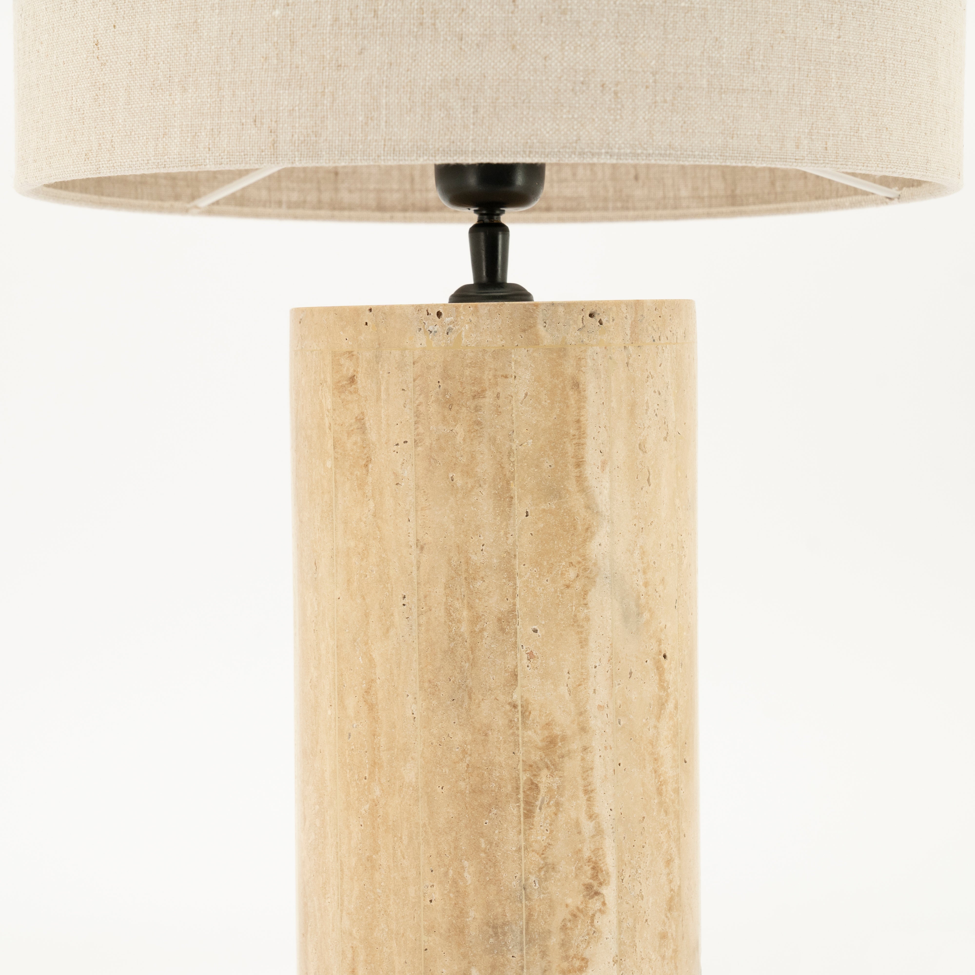 Lampa stołowa AMARA trawertyn z beżowym kloszem