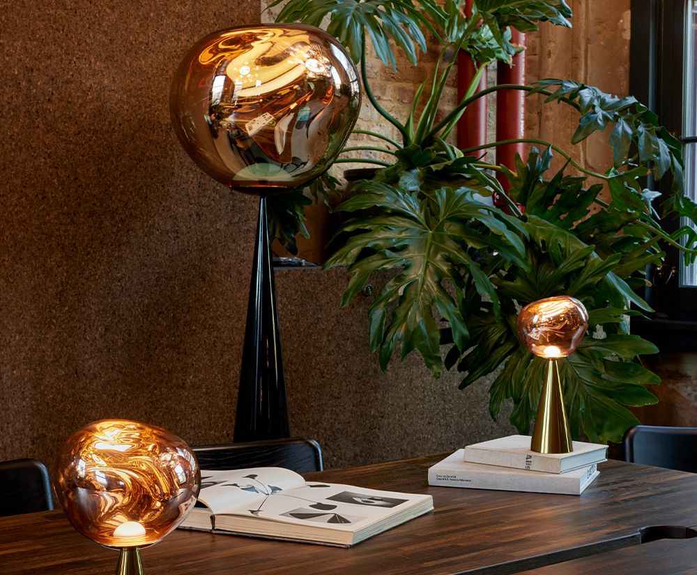 Melt copper floor lamp