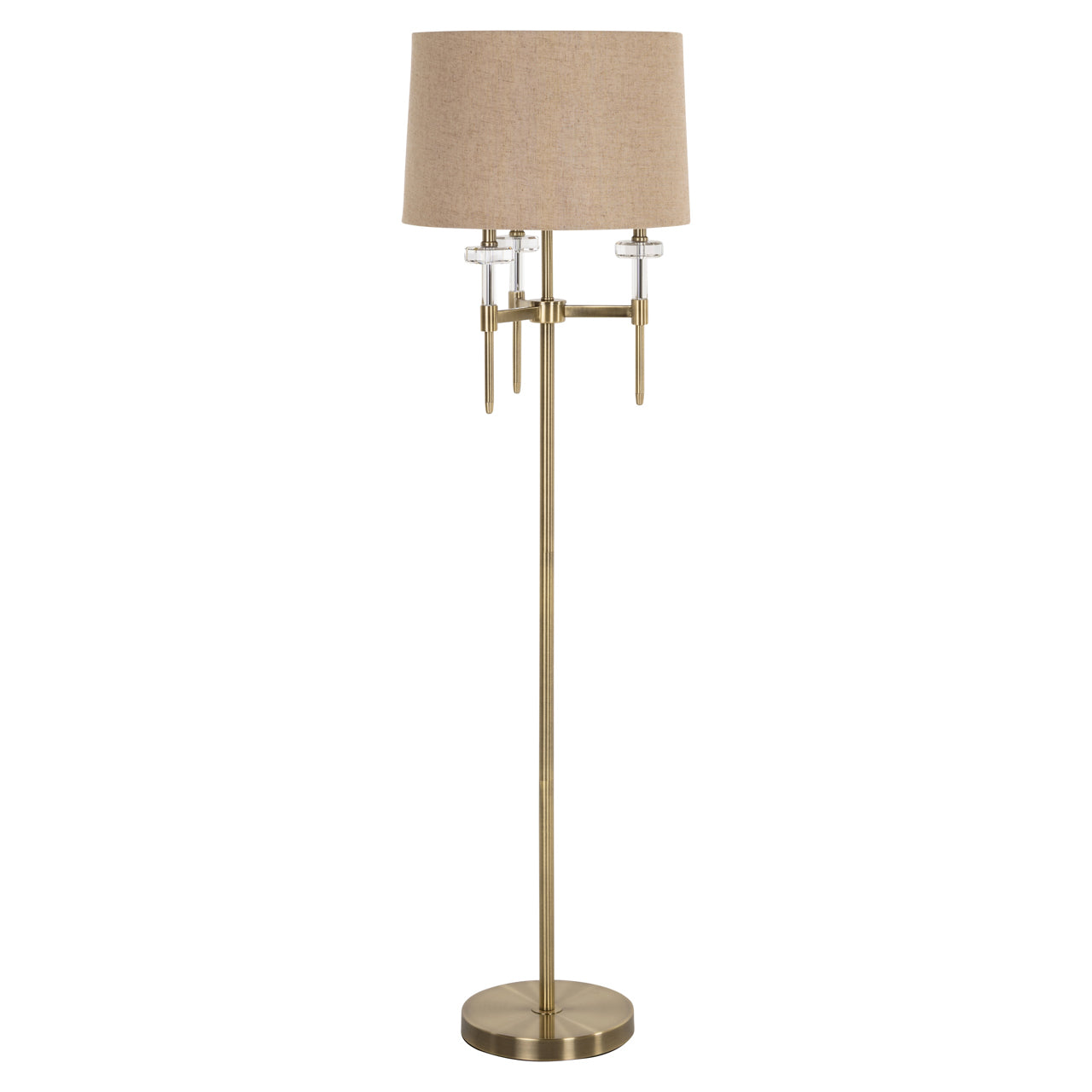Lampa podłogowa JOSIE beżowy klosz ze złotą podstawą