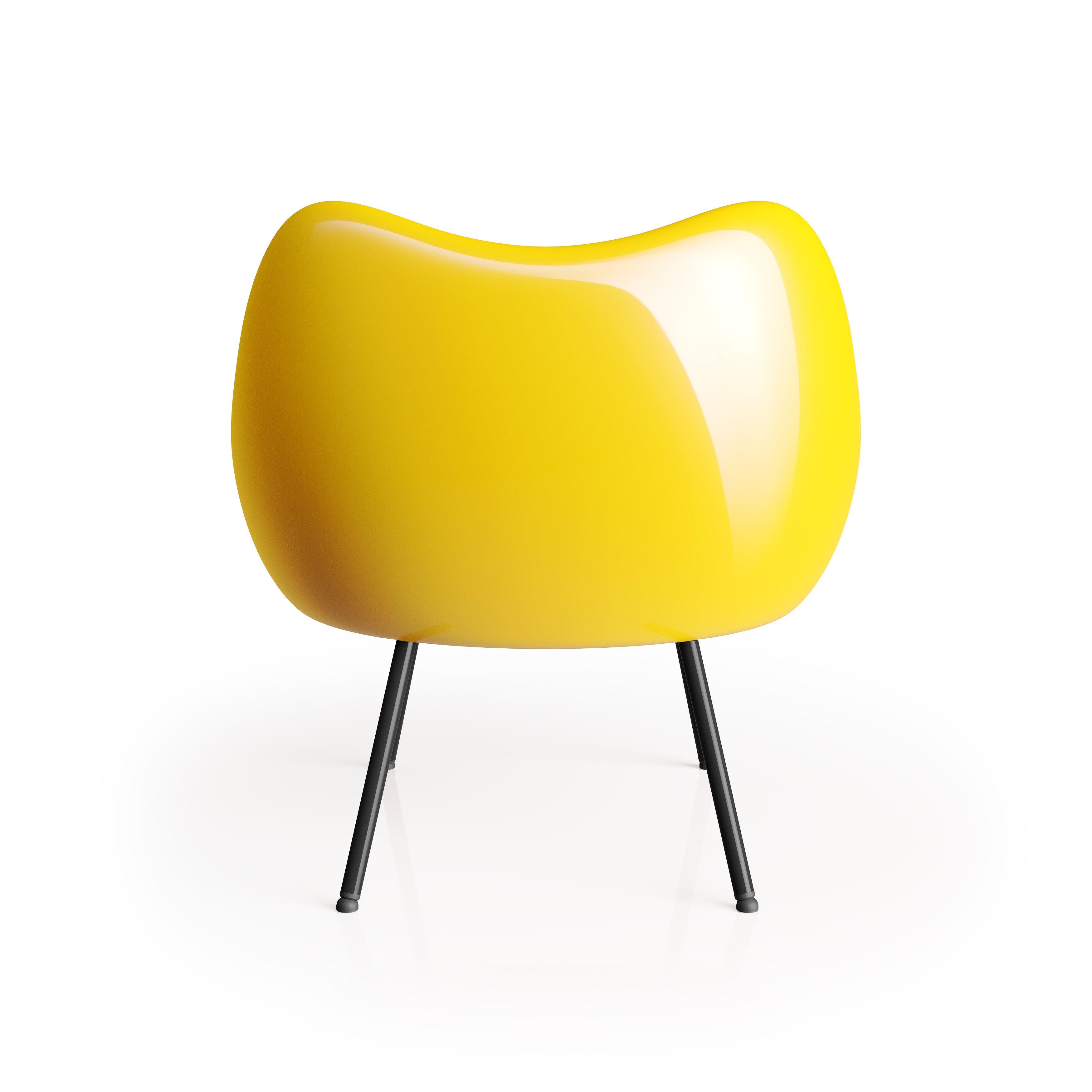 Fotel RM58 CLASSIC z czarną podstawą Vzór Żółty   Eye on Design