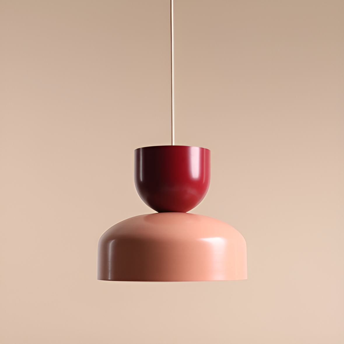 Lampa wisząca UTO bordowy z koralowym