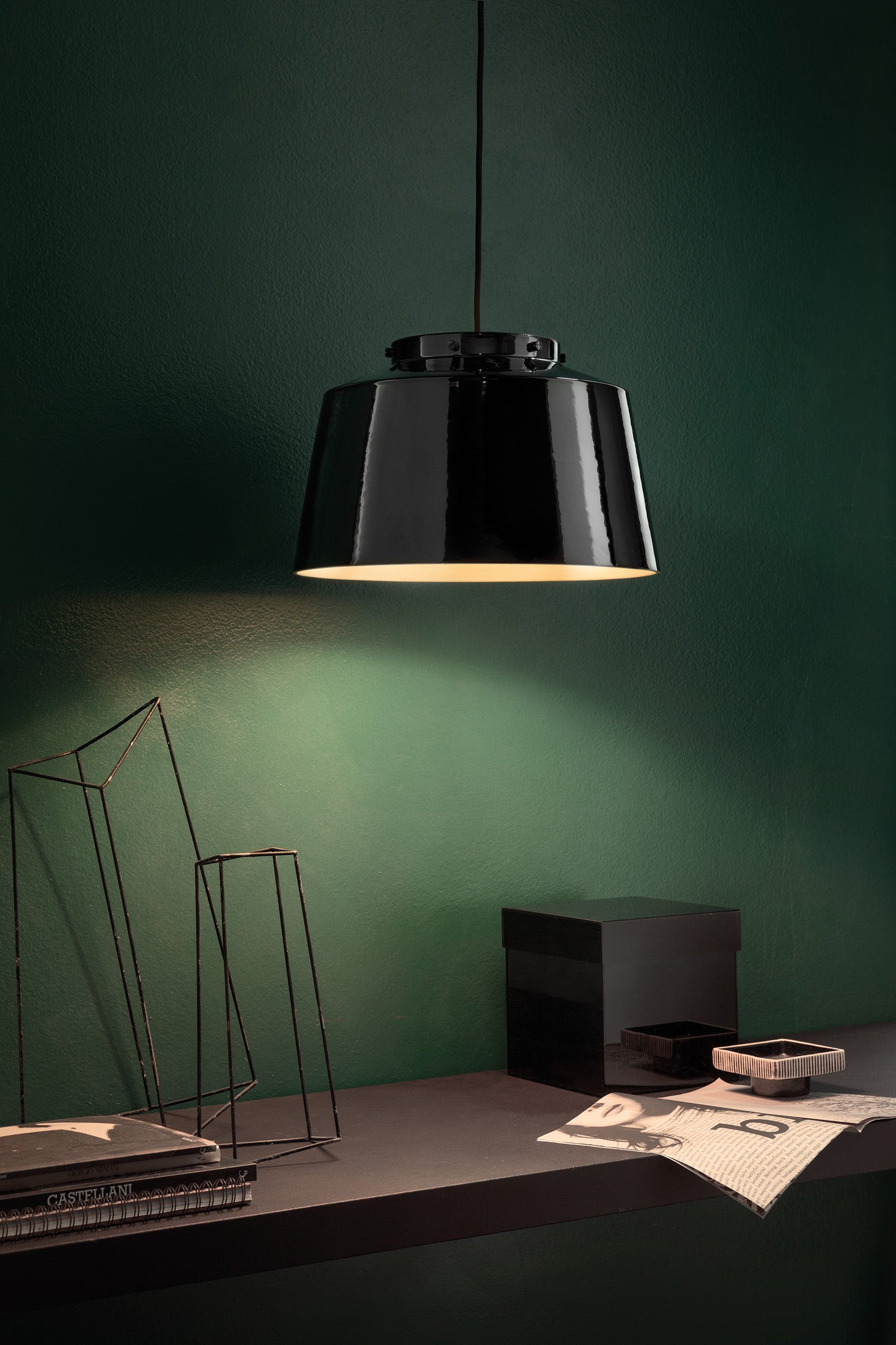 Lampa wisząca ceramiczna 50's czarny