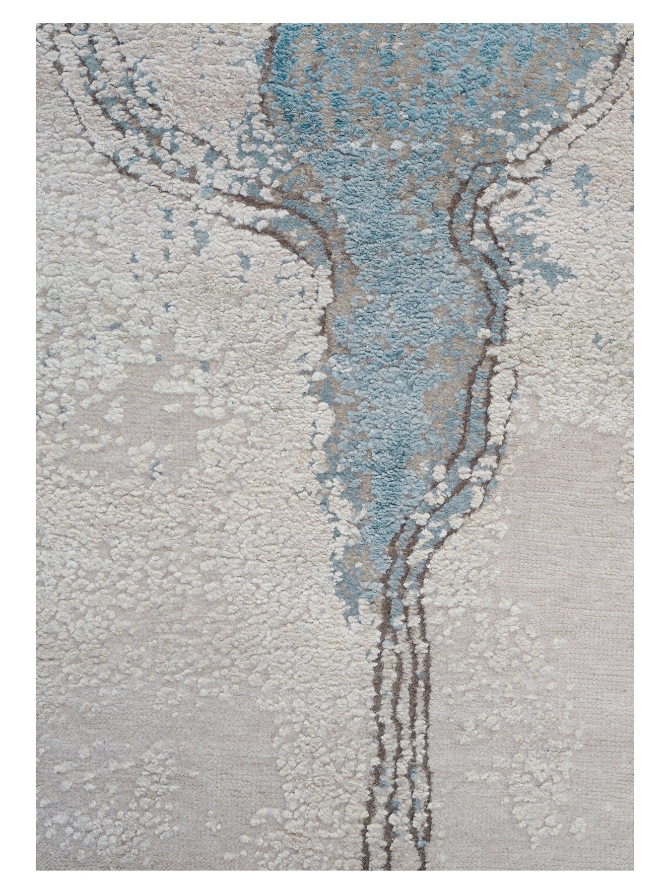 IMMERSED MYTH beige rug with blue