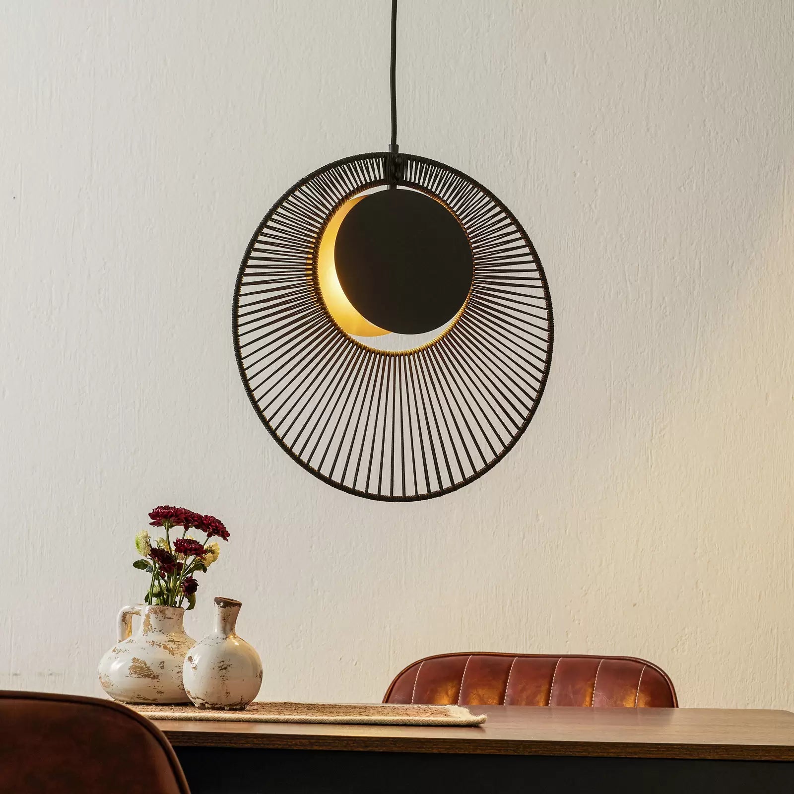 Hanging lamp Oyster black