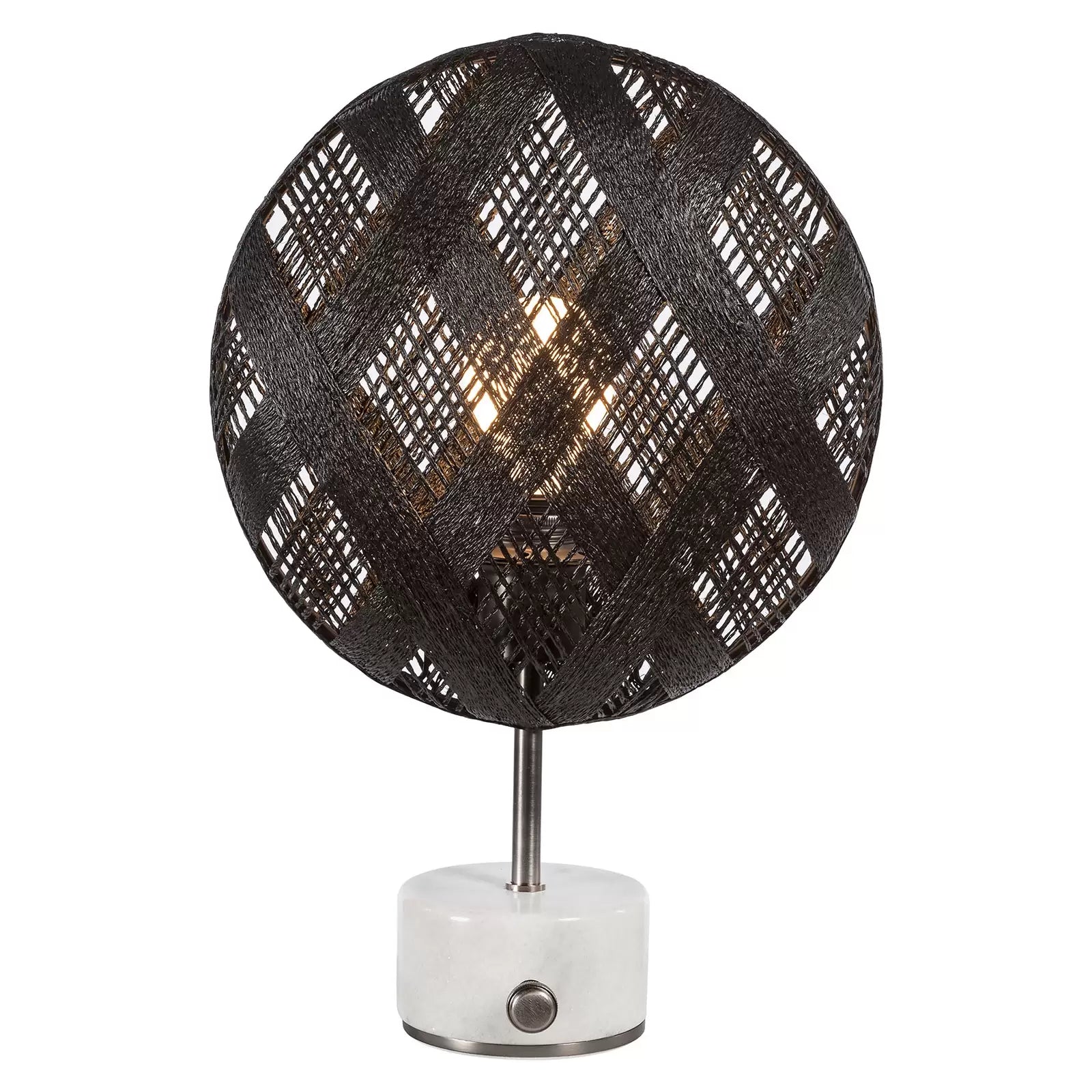 Chanpen Diamant black table lamp with a silver base