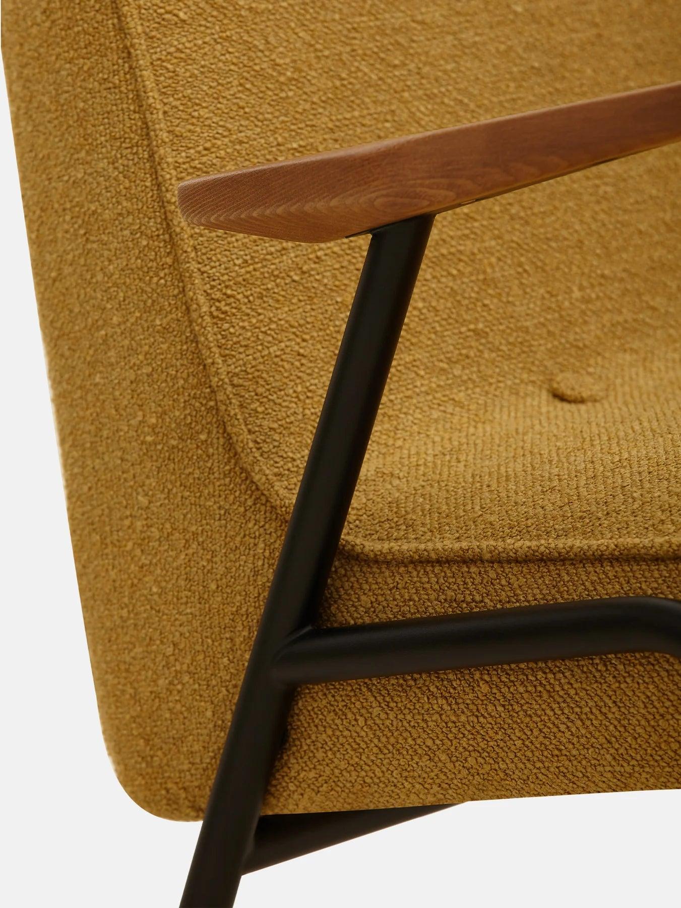 Fotel 366 METAL żółty w tkaninie Boucle Mustard 366 concept    Eye on Design