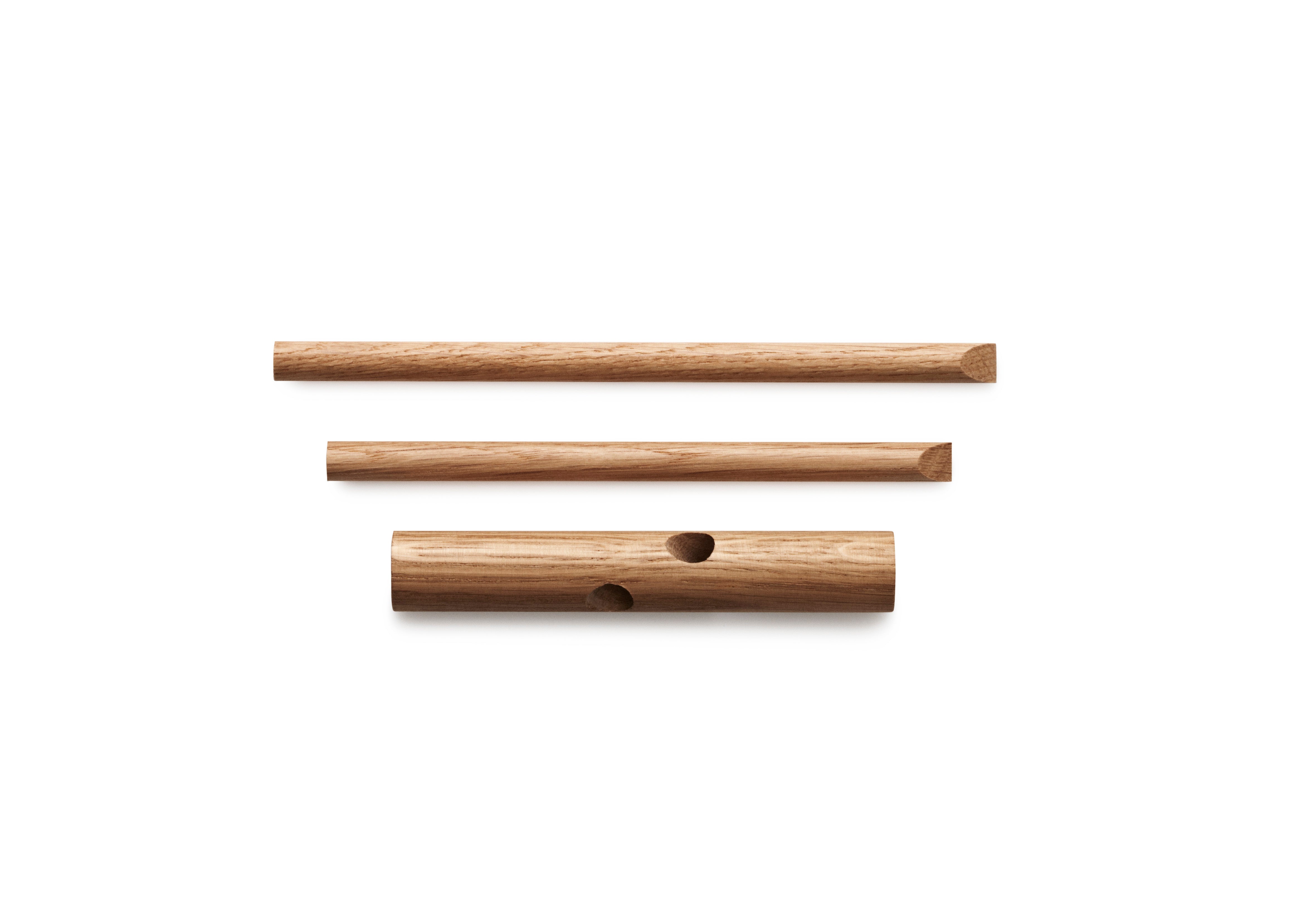 Zestaw wieszaków STICKS drewno dębowe