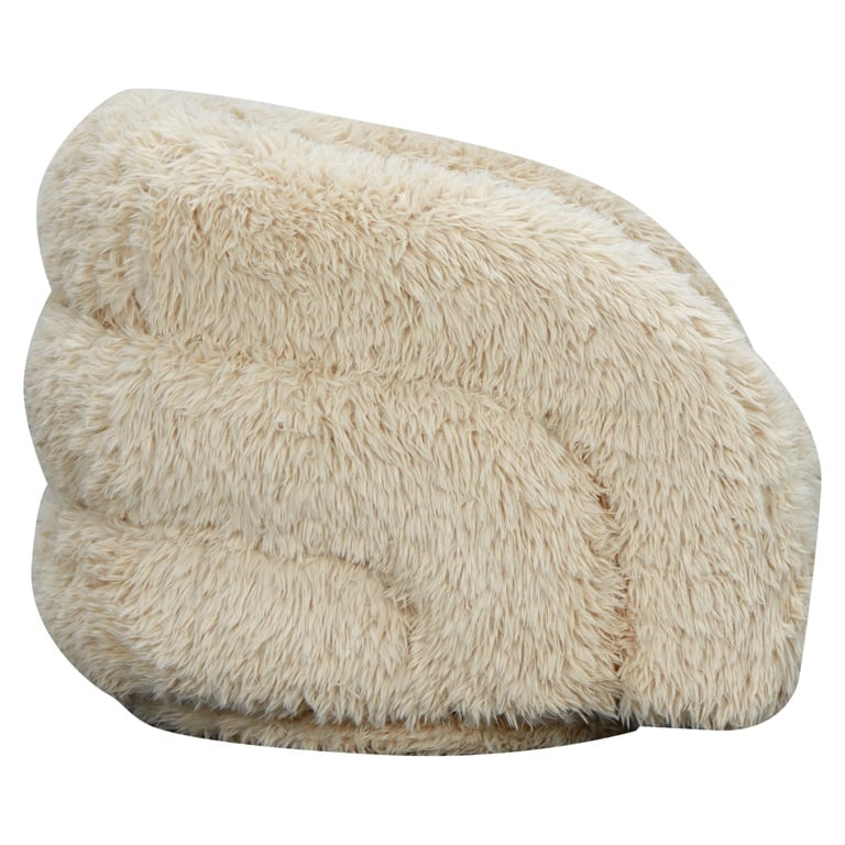 Children's armchair Lenny beige fur with a rotary base