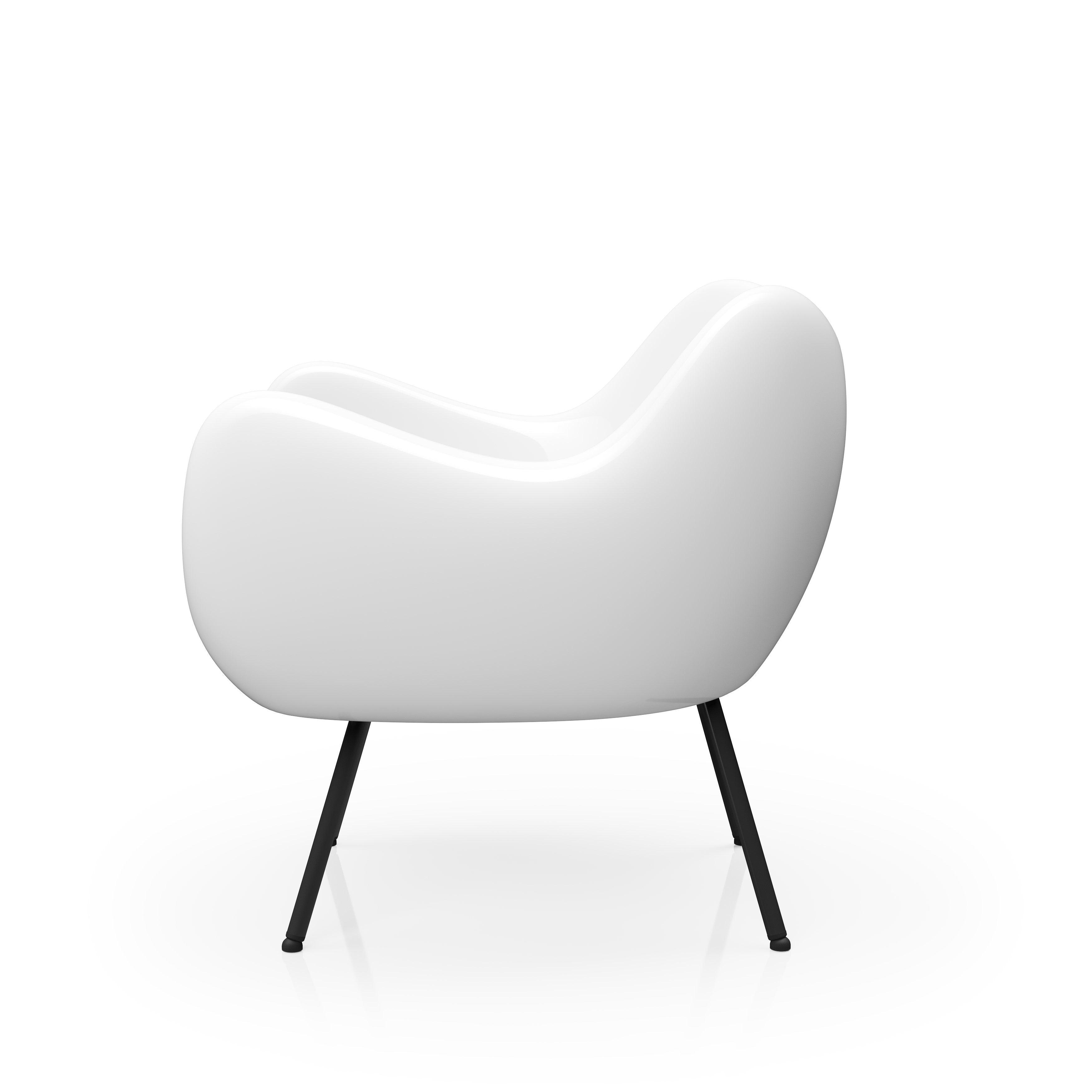 Fotel RM58 CLASSIC z czarną podstawą Vzór Biały   Eye on Design