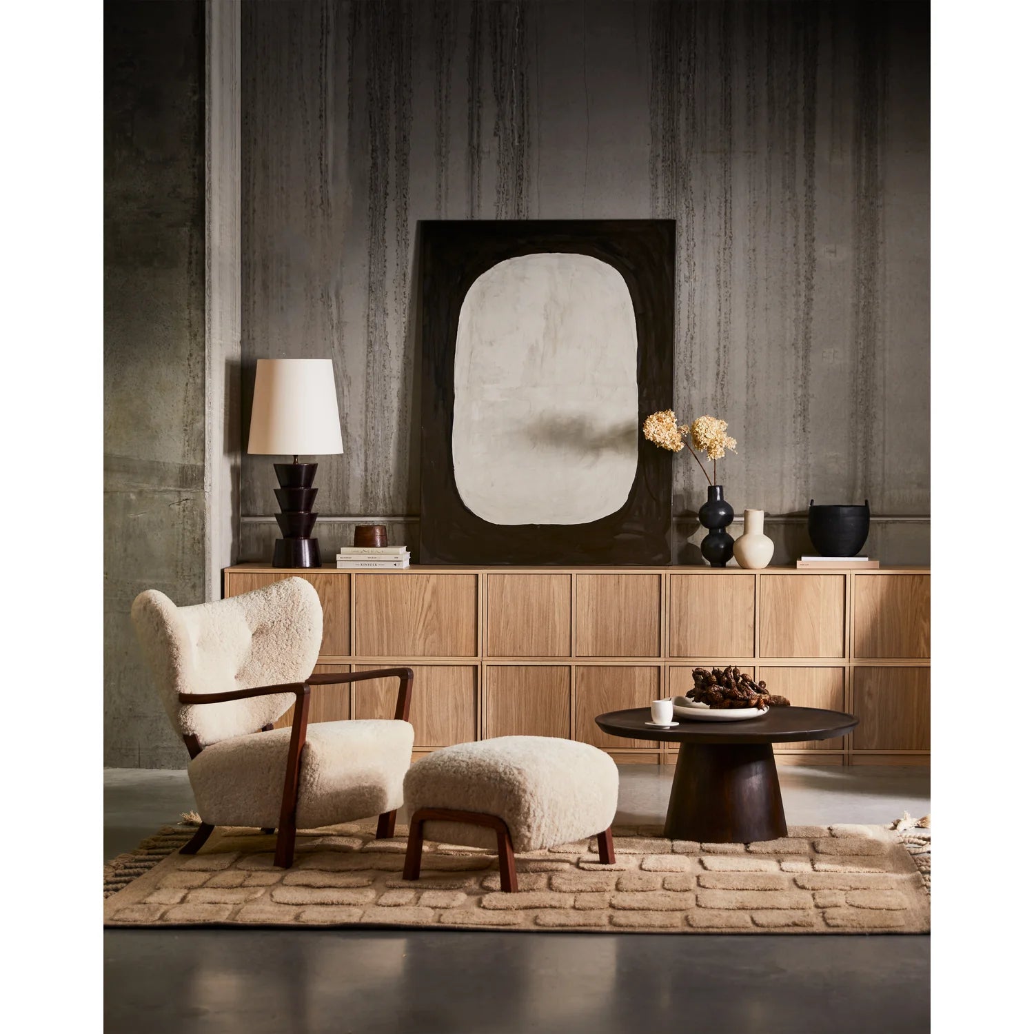 Beige bricks rug