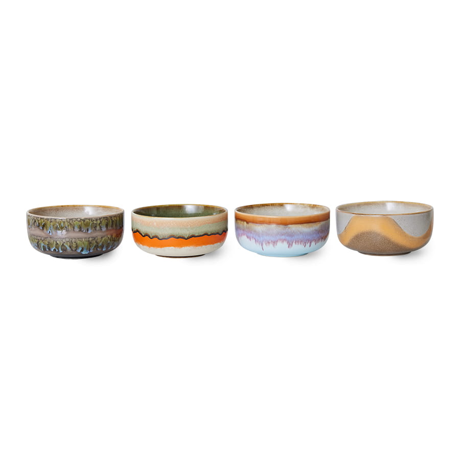 Zestaw 4 ceramiczny misek deserowych 70's reef HKliving    Eye on Design
