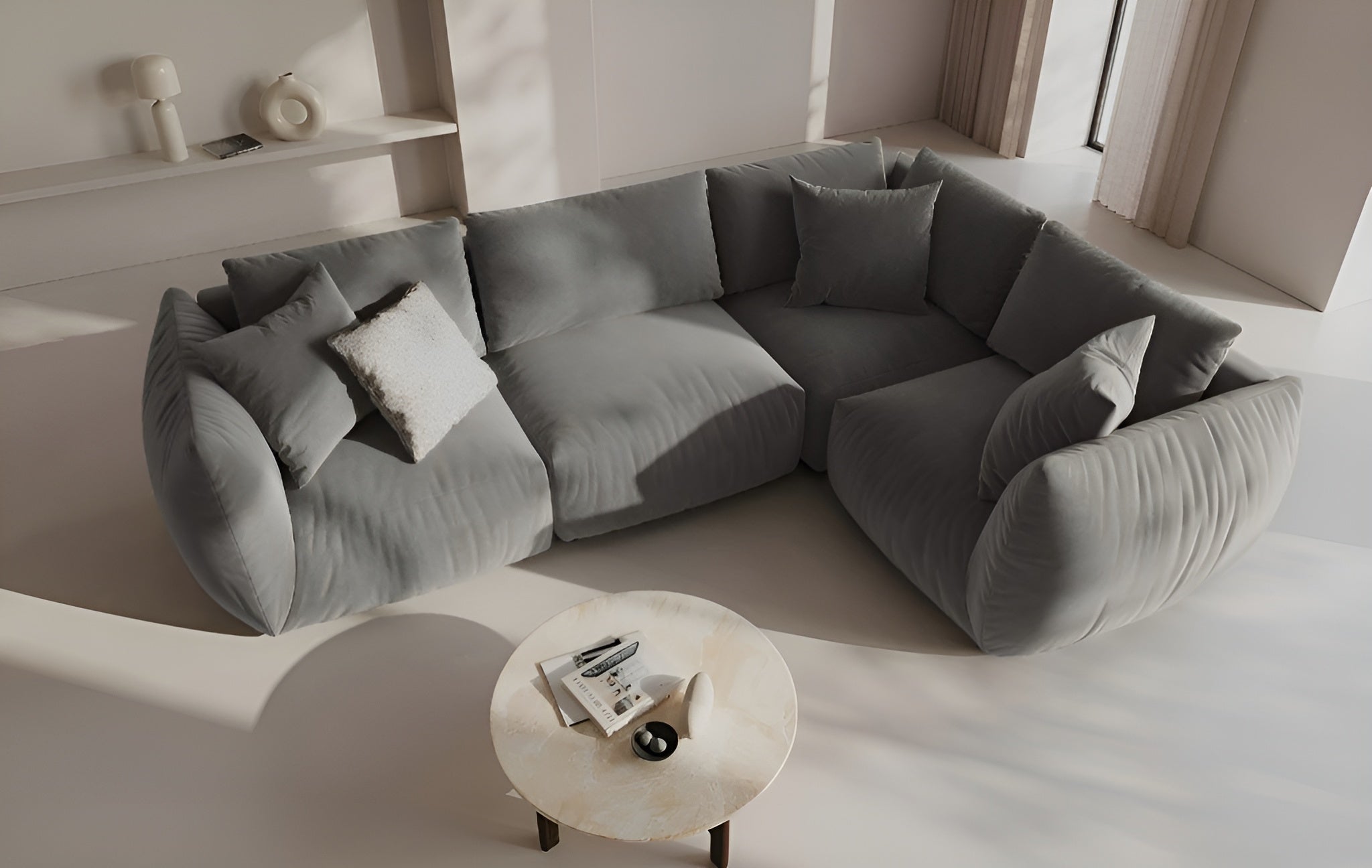 Sofa modułowa CHRIS - element lewostronny szary szenil