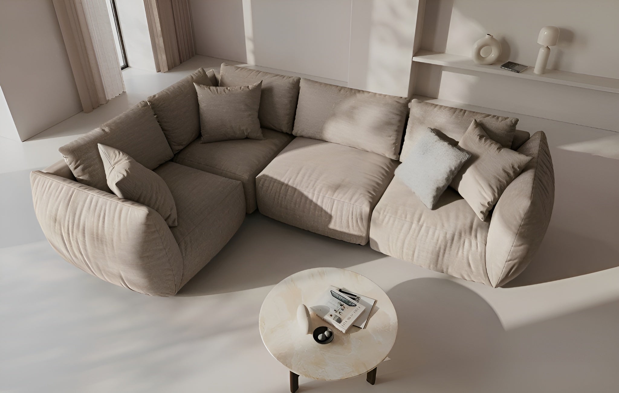 Sofa modułowa CHRIS - element lewostronny piaskowy szenil