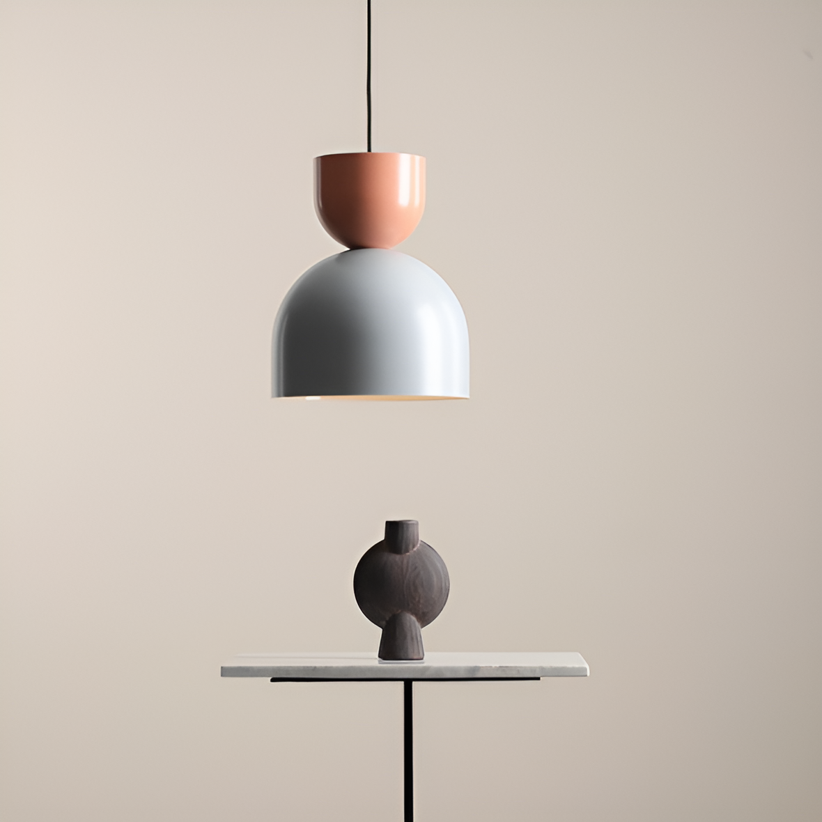 Lampa wisząca LEI koralowy z szarym
