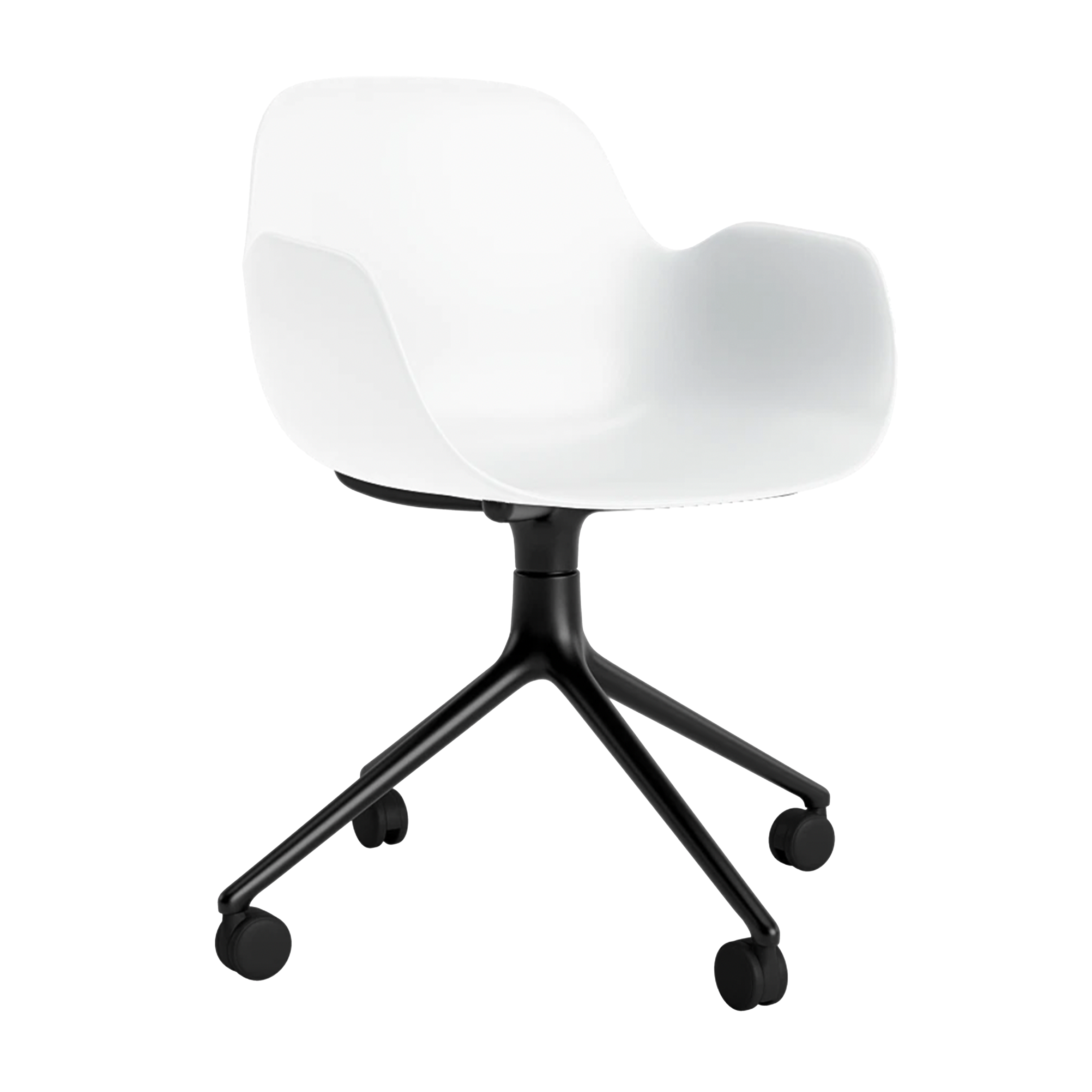 Office chair with 4W white armrests with a black base