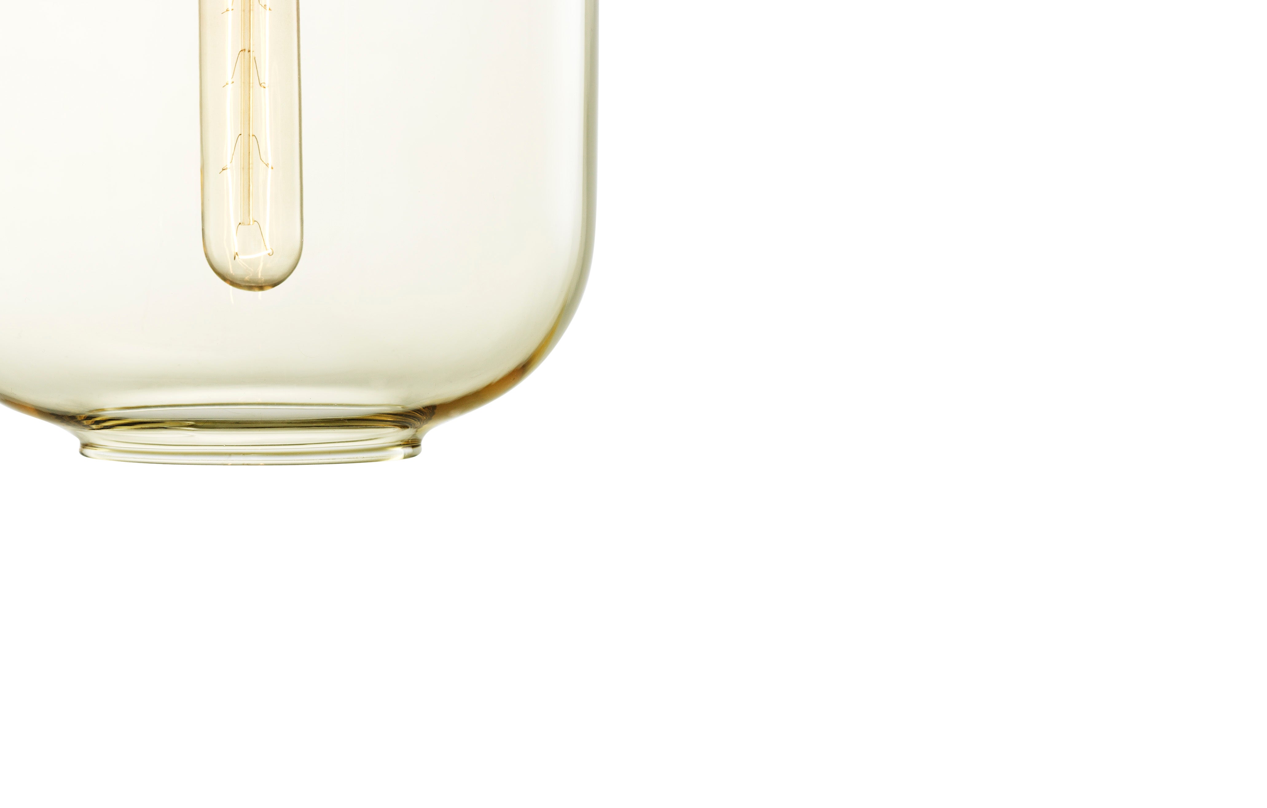 AMP LARGE Hängelampe gelbes Glas mit grünem Marmor