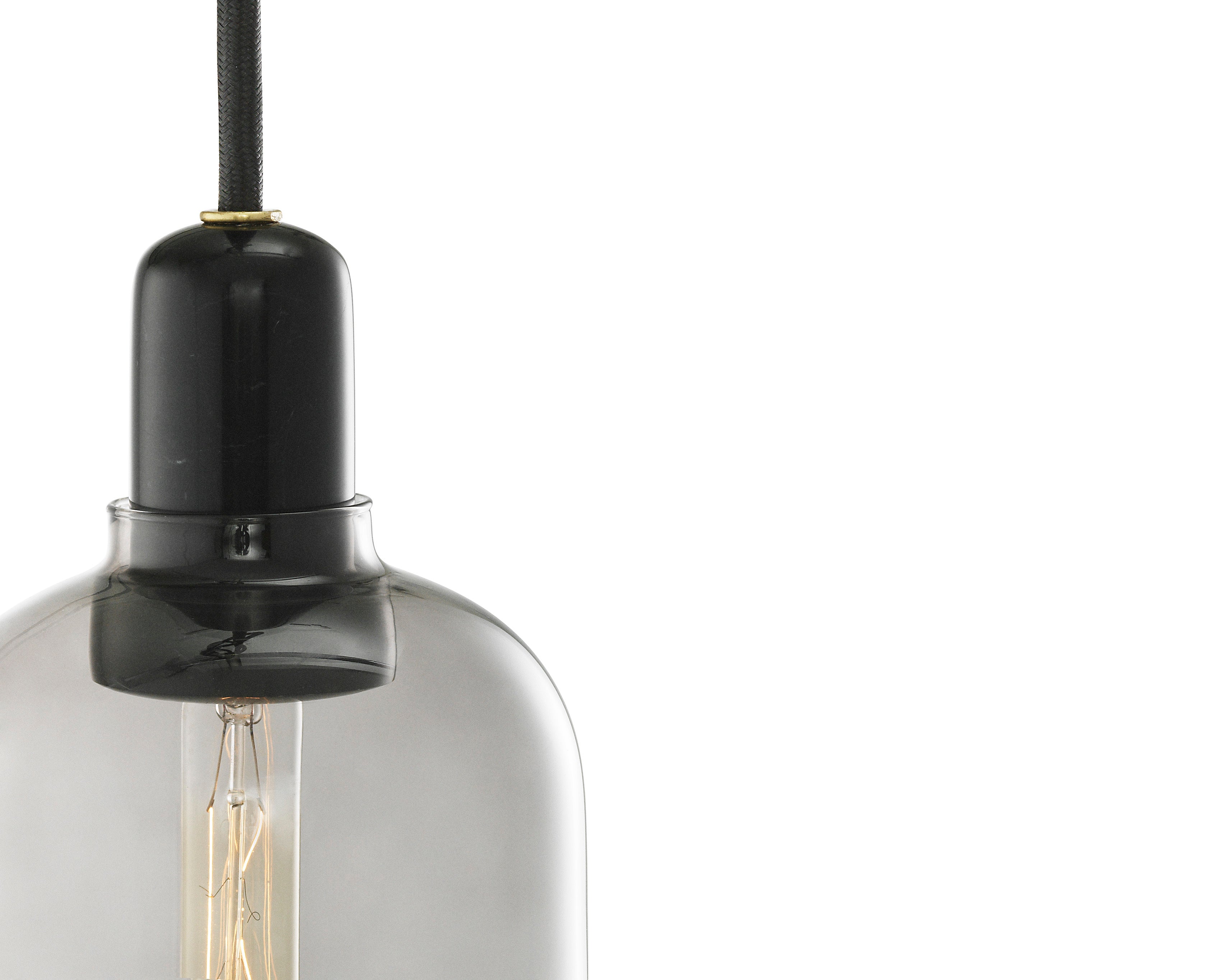 AMP LARGE Pendelleuchte, Rauchglas mit schwarzem Marmor