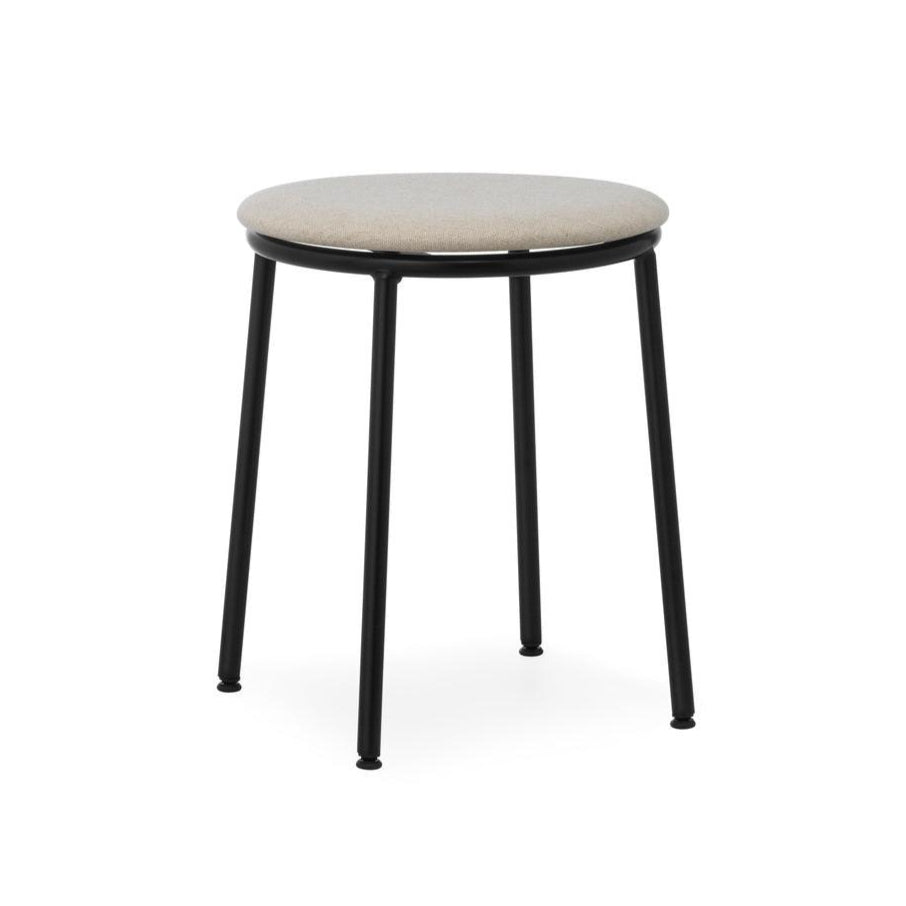 Circa beige stool with a black base