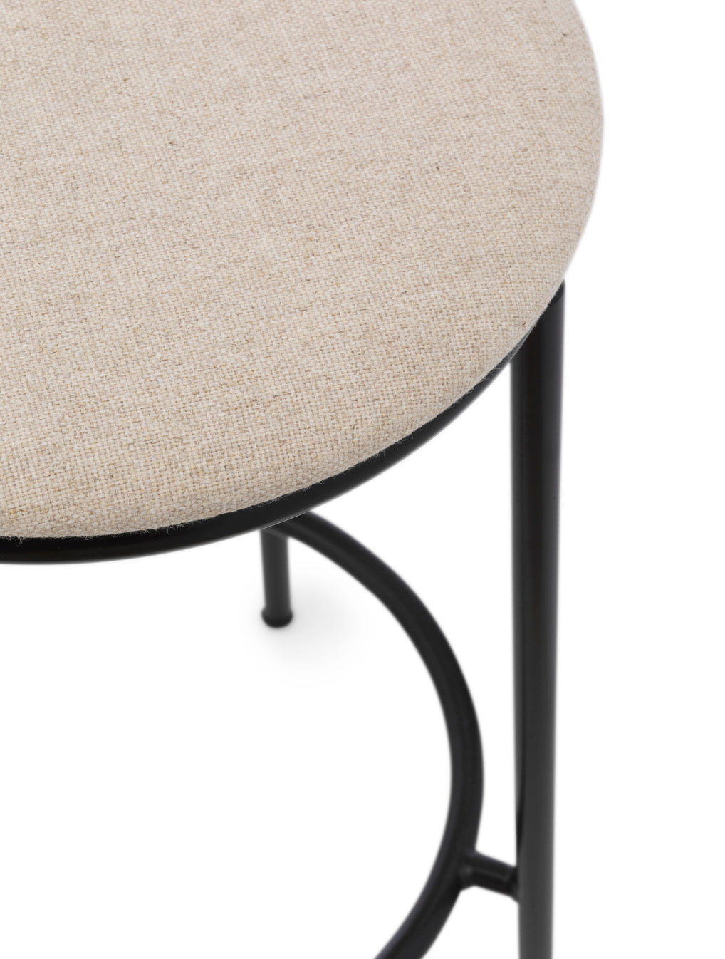 Circa Bar chair Upholstered beige with a black base