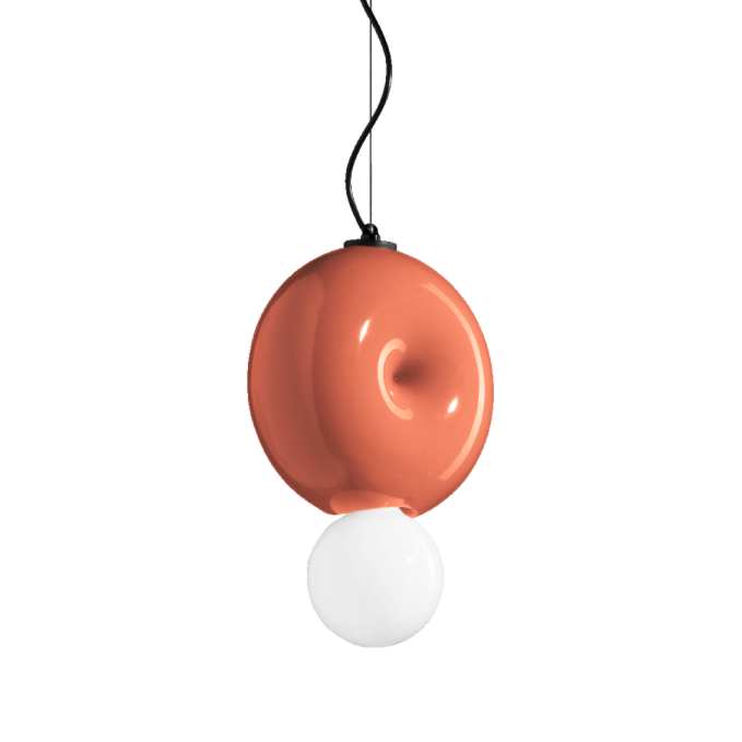 Pendant ceramic lamp bumbum orange