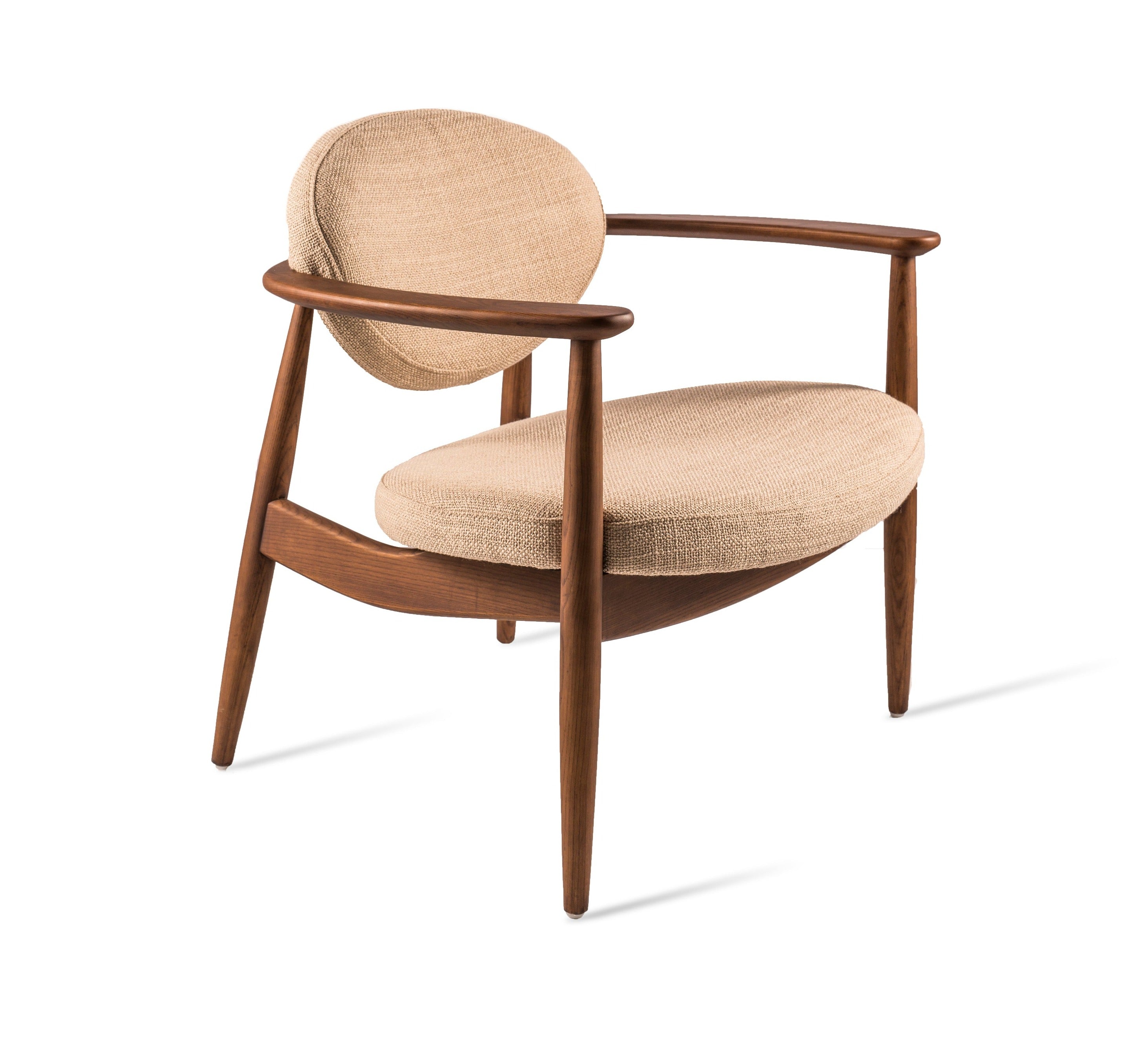 Fotel ROUNDY kremowy z drewnianą podstawą Pols Potten    Eye on Design