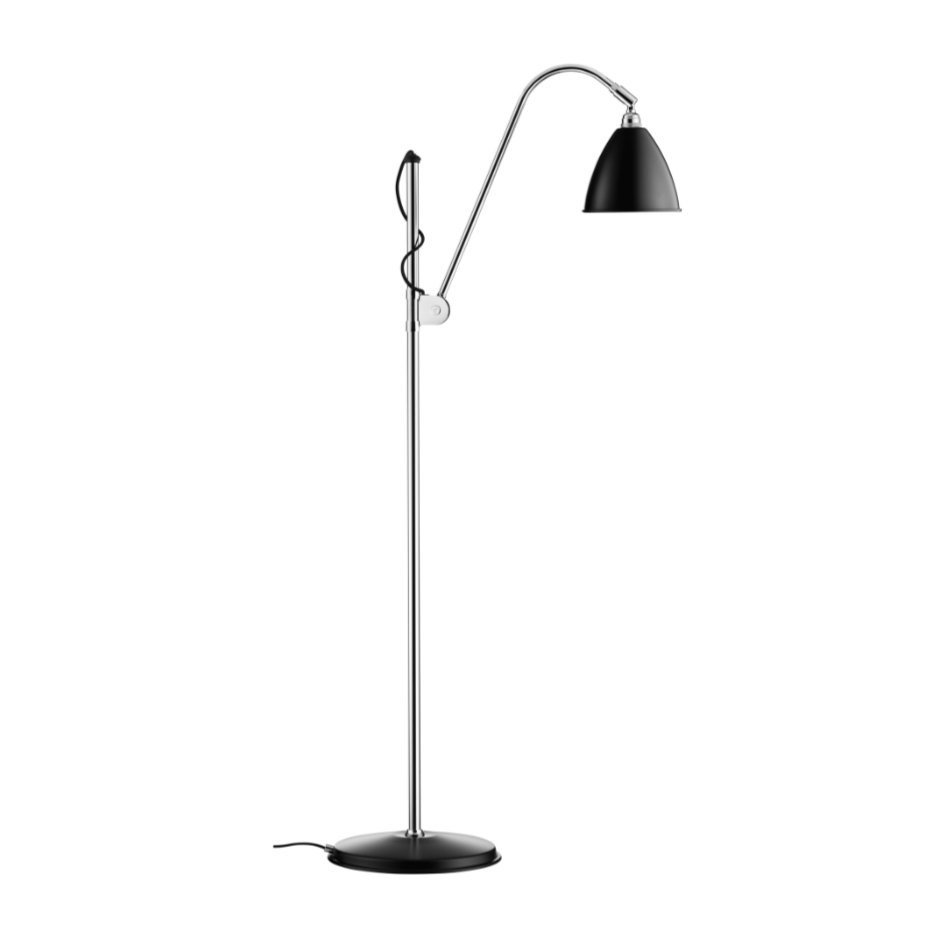 Lampa podłogowa BESTLITE BL3 chrom z czarnym kloszem