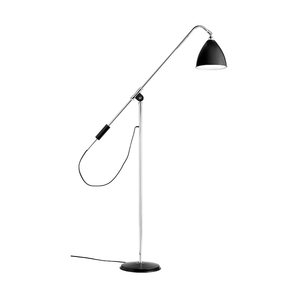 Lampa podłogowa BESTLITE BL4 chrom z czarnym kloszem