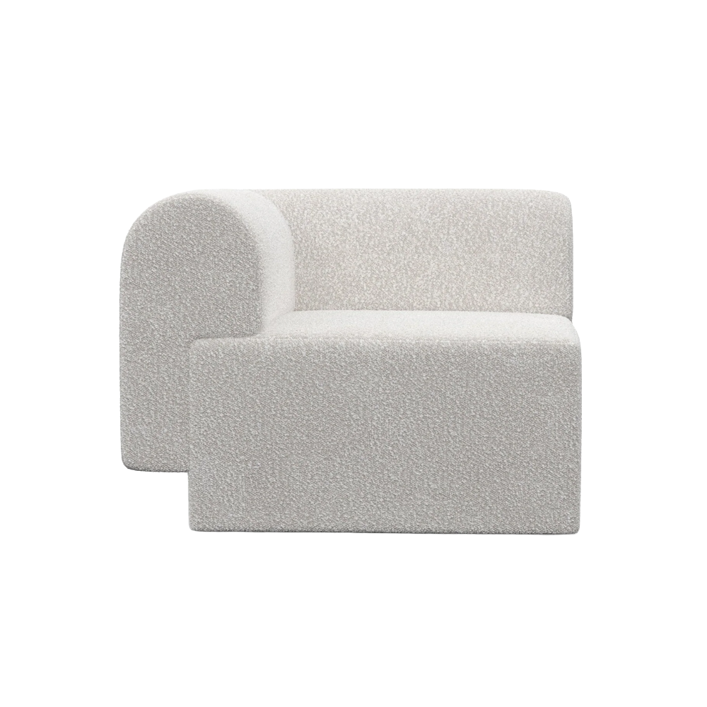Sofa modulowa TORI - moduł lewostronny jasnoszary boucle