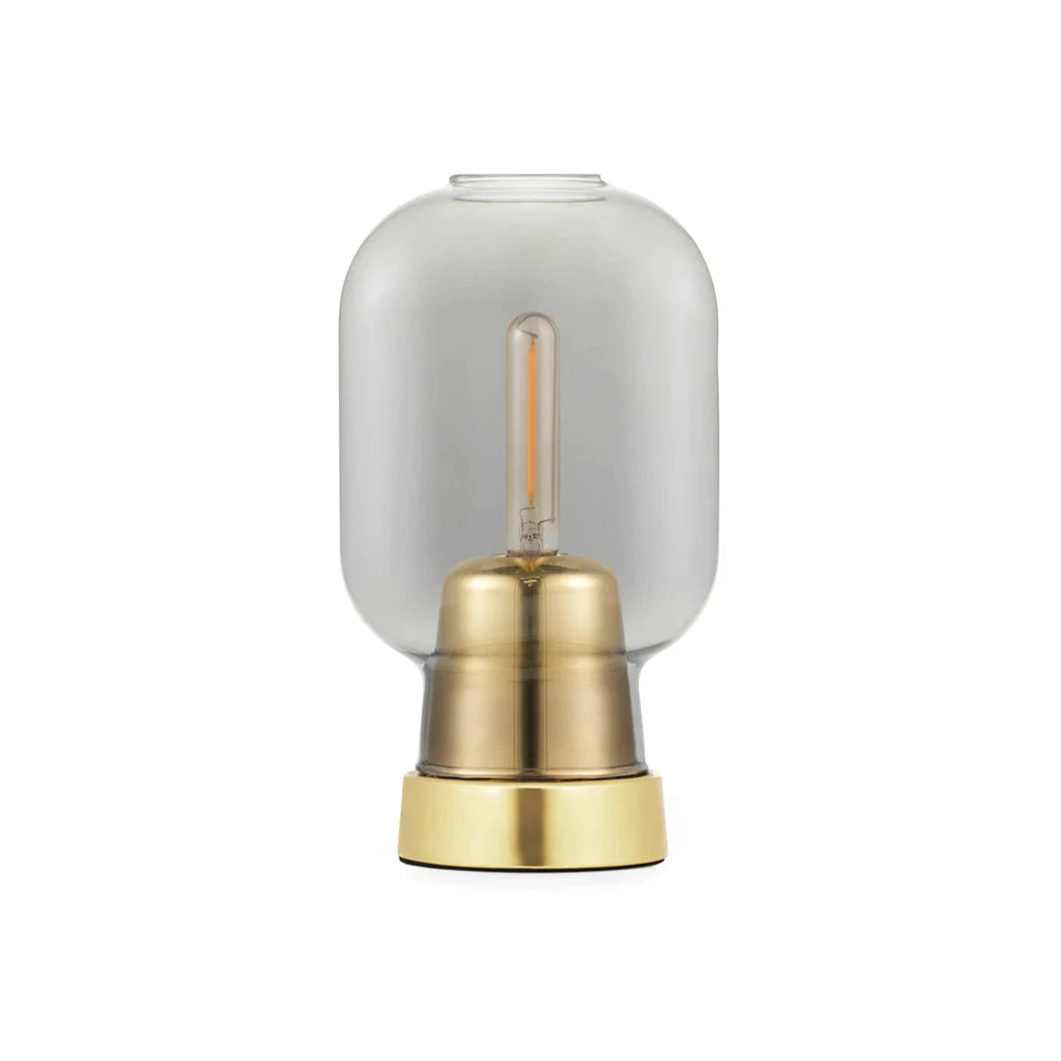 AMP table lamp smoked glass with a golden base