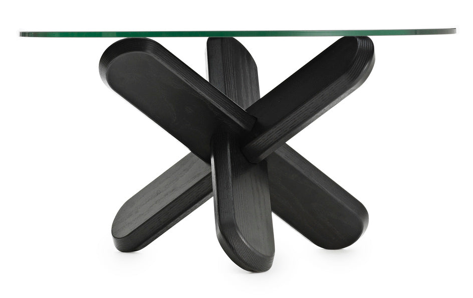 Coffee table Ding glass with black base