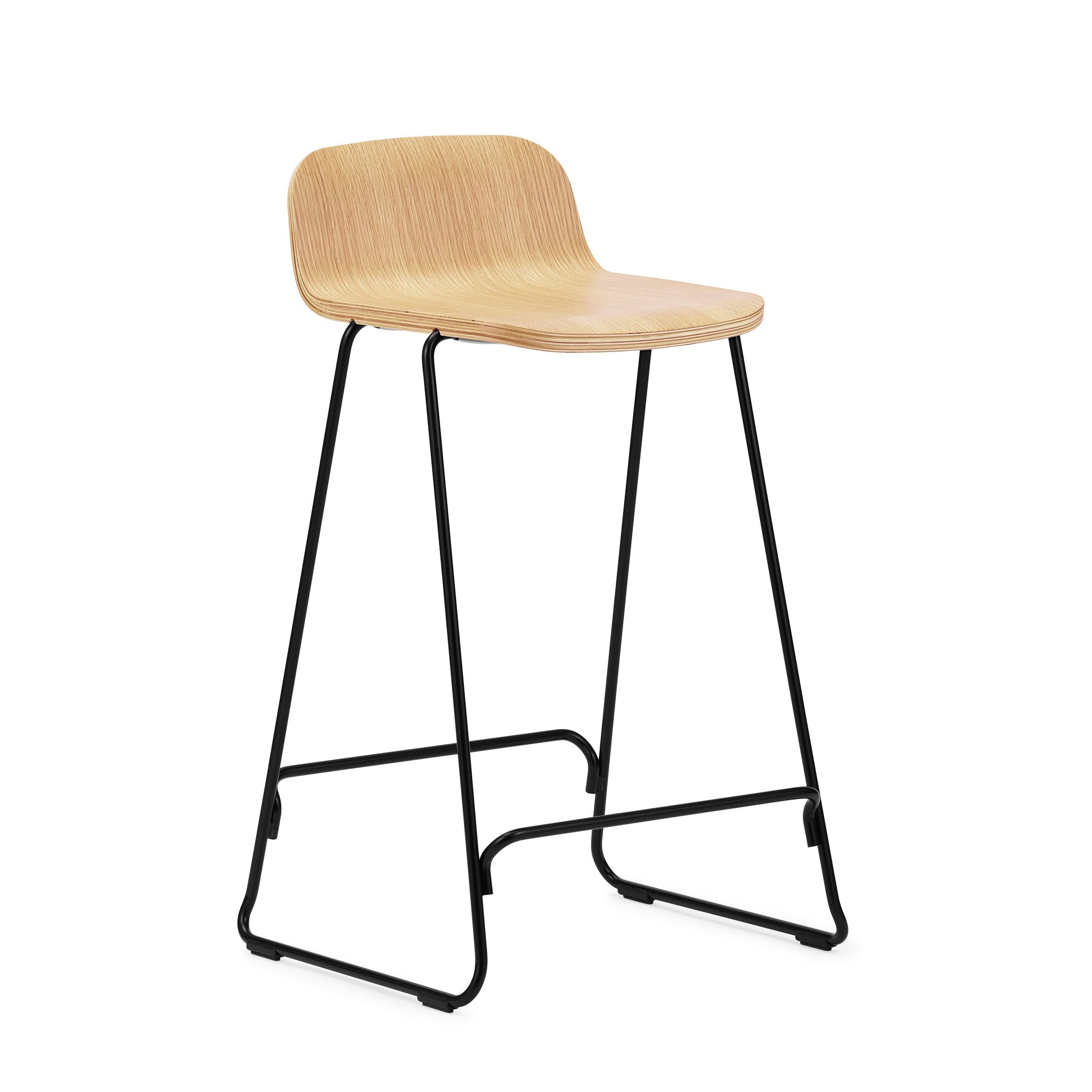Bar chair with Just a natural oak with a black base