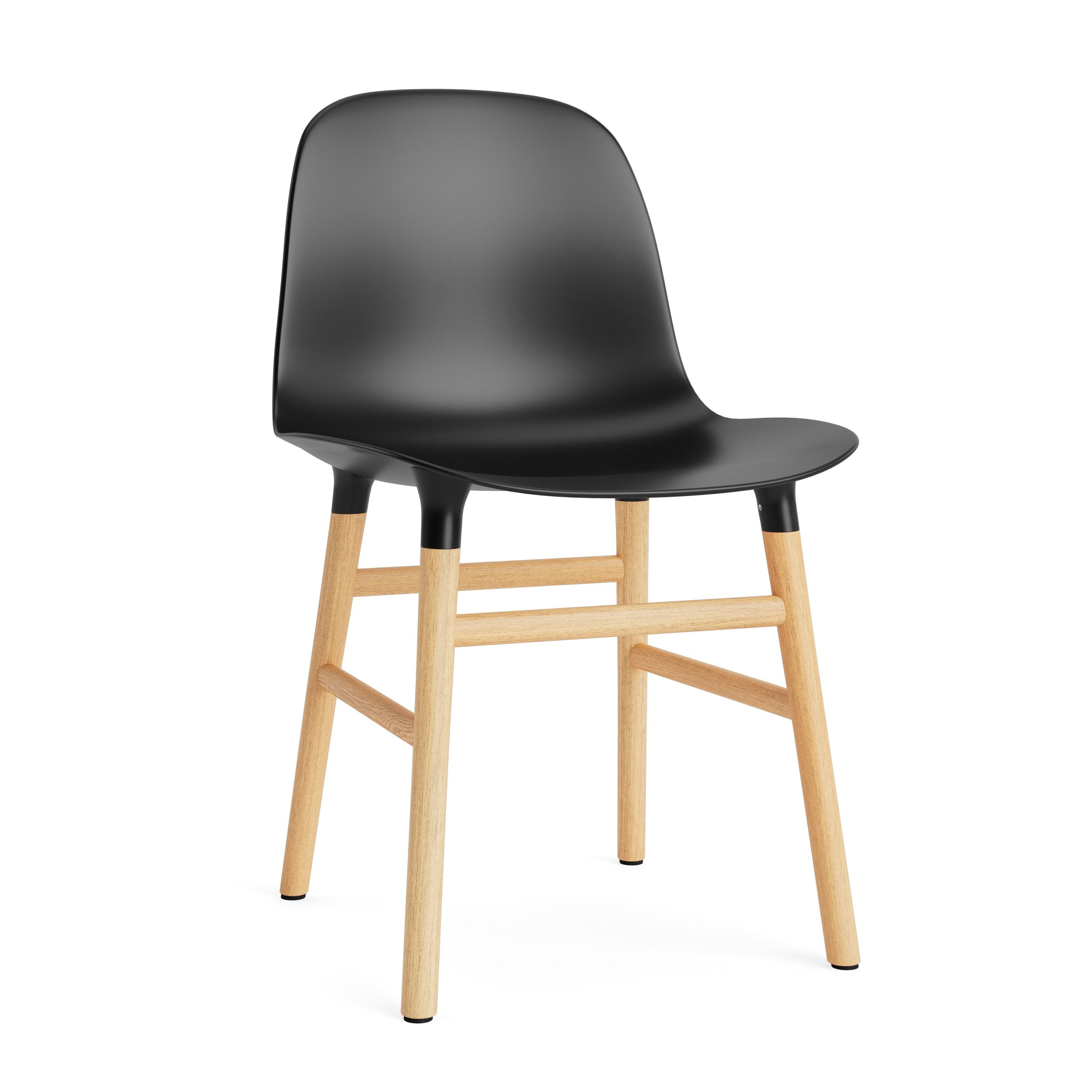 Black forms chair with an oak base