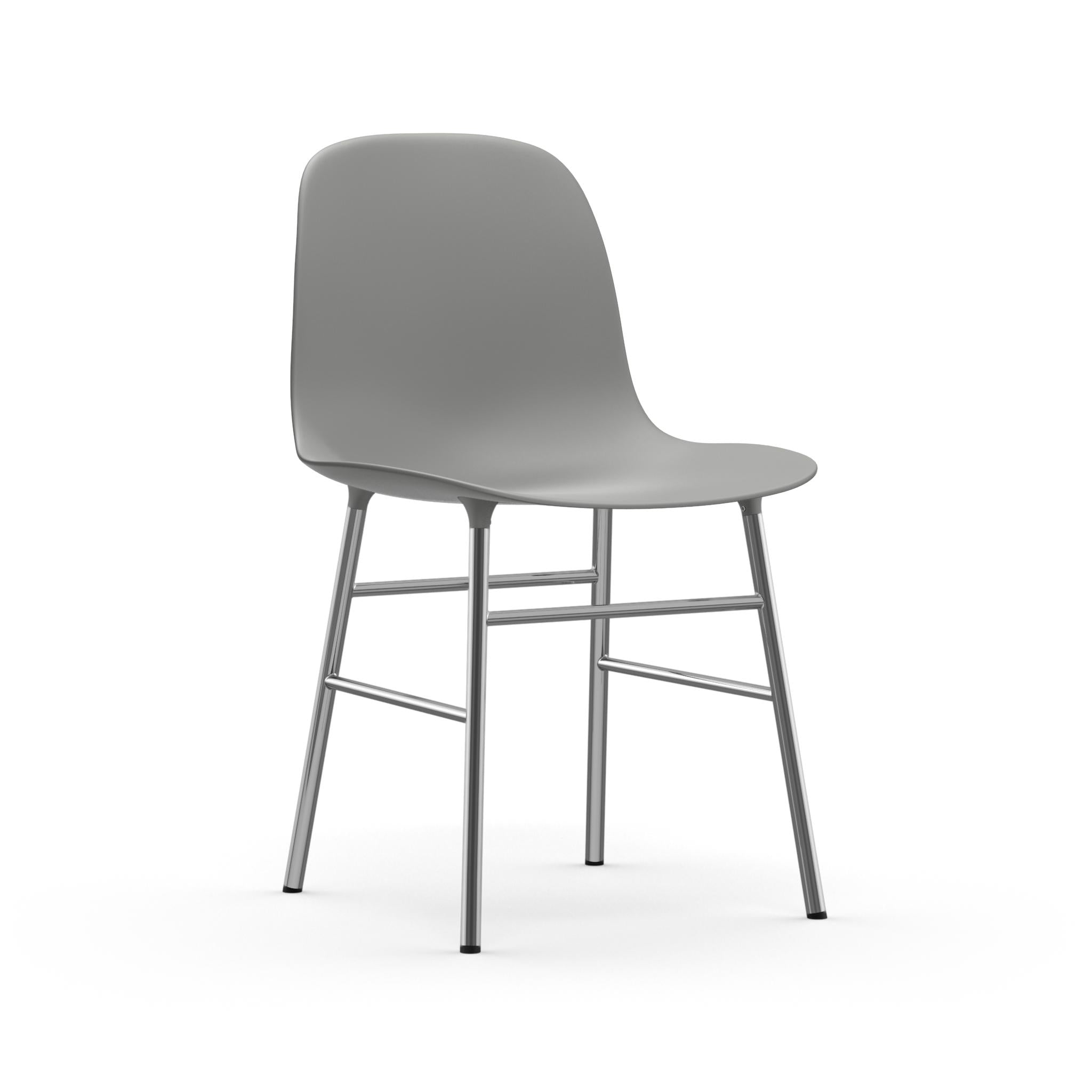 Chair gray forms with a chrome base