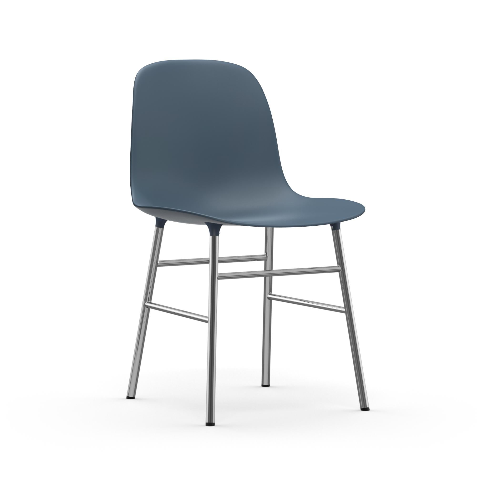 Chair Blue forms with a chrome base