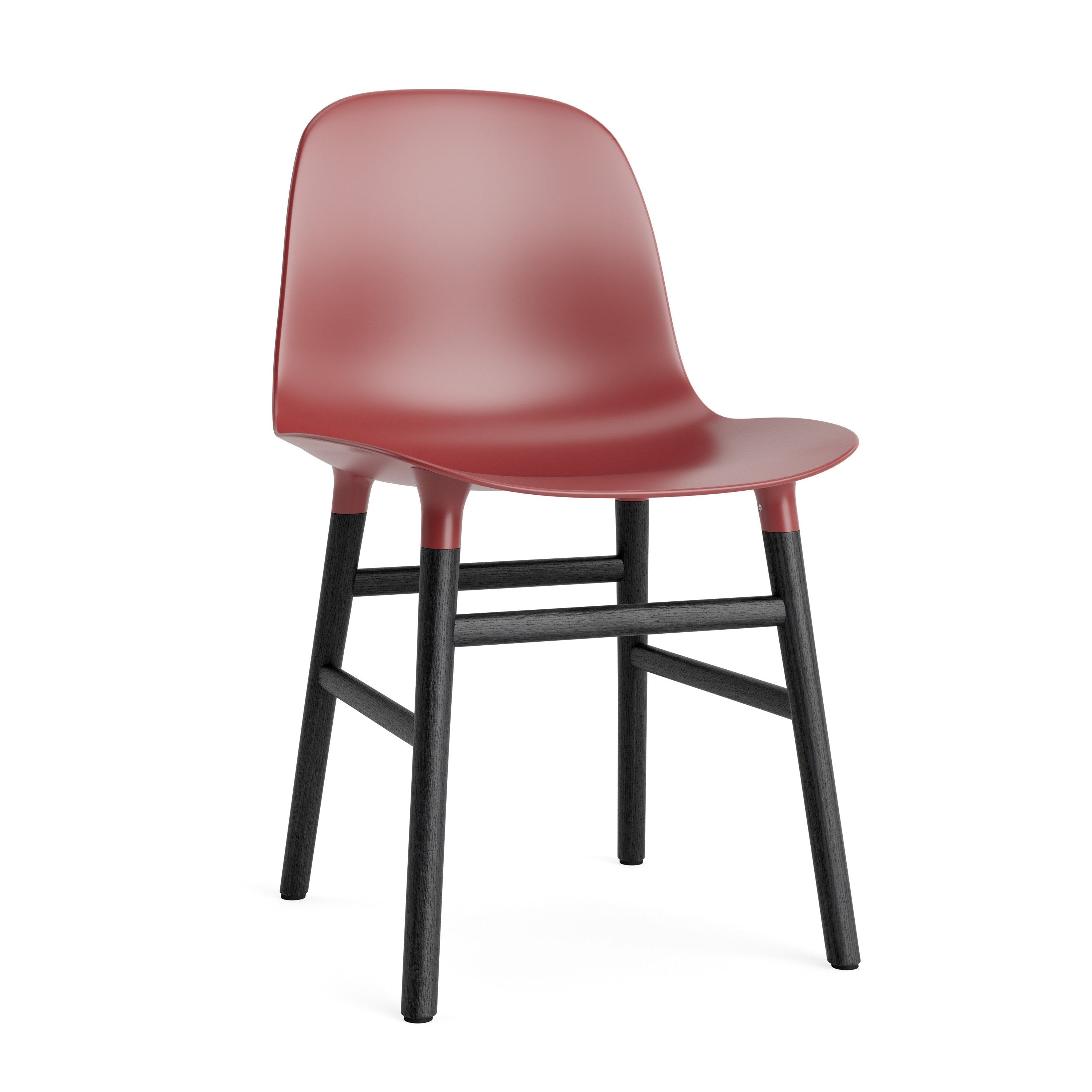 Chair burgundy forms with a black oak base