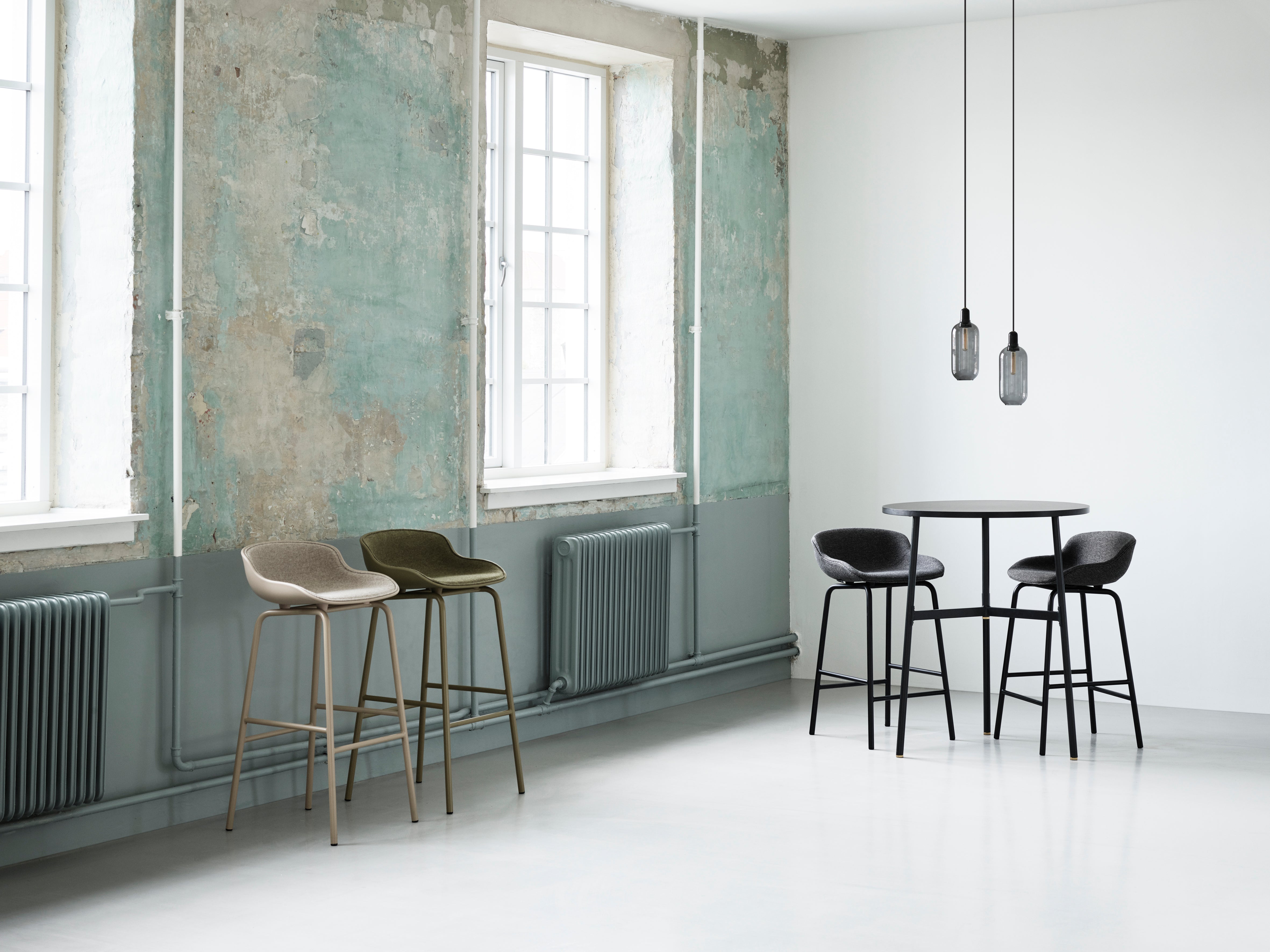 AMP LARGE Pendelleuchte, Rauchglas mit schwarzem Marmor