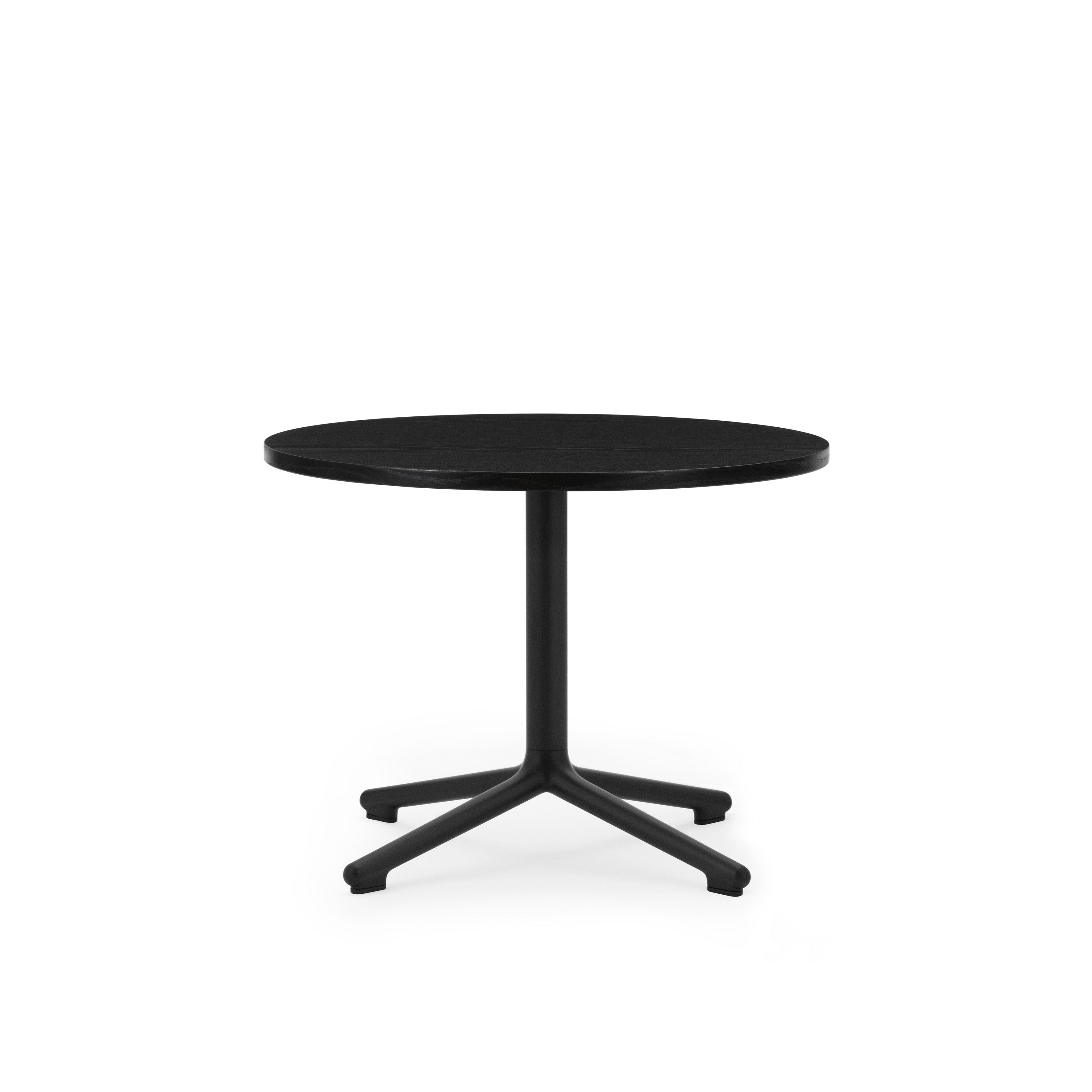 Lunar coffee table black oak top with a black base
