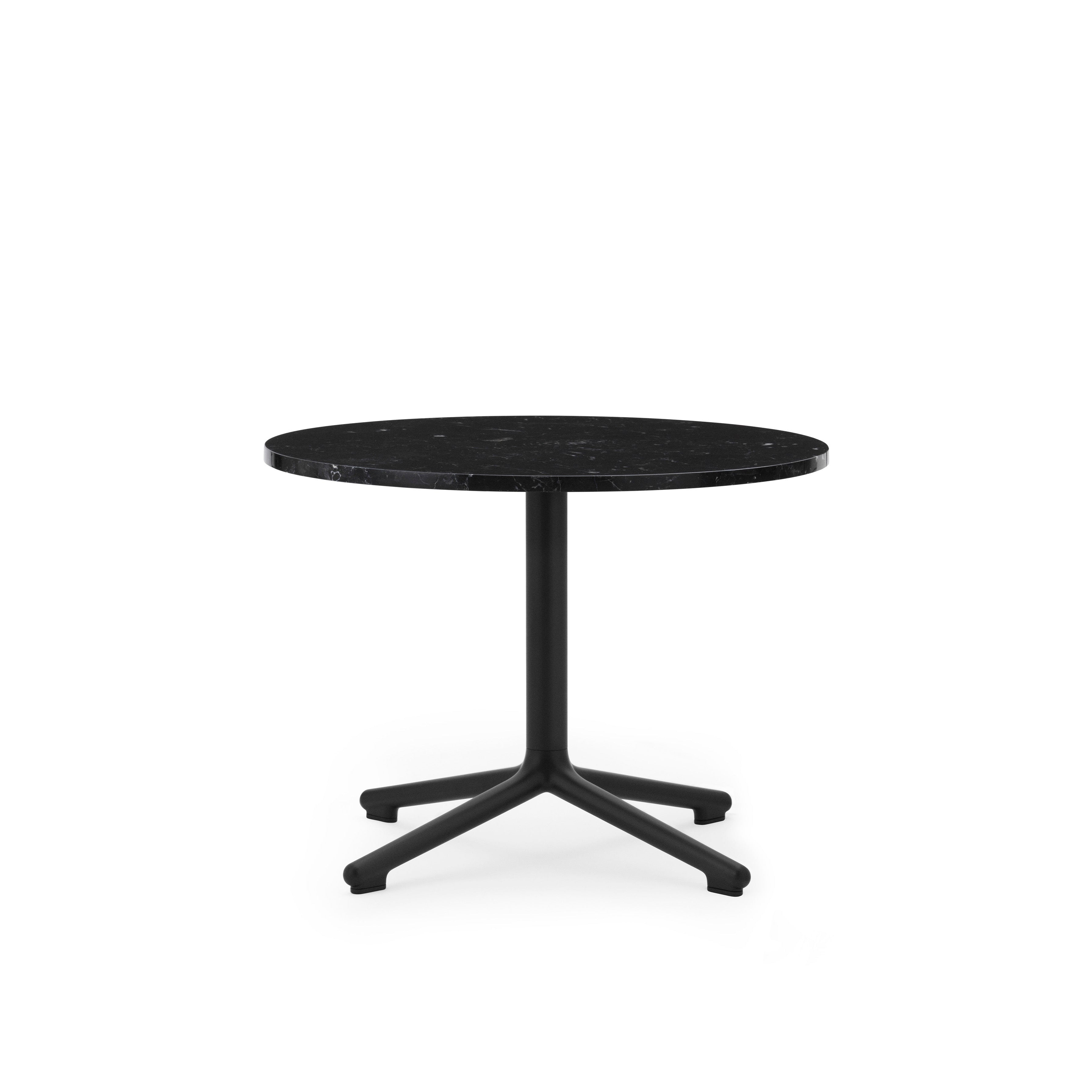 Coffee table Lunar black marble top with a black base