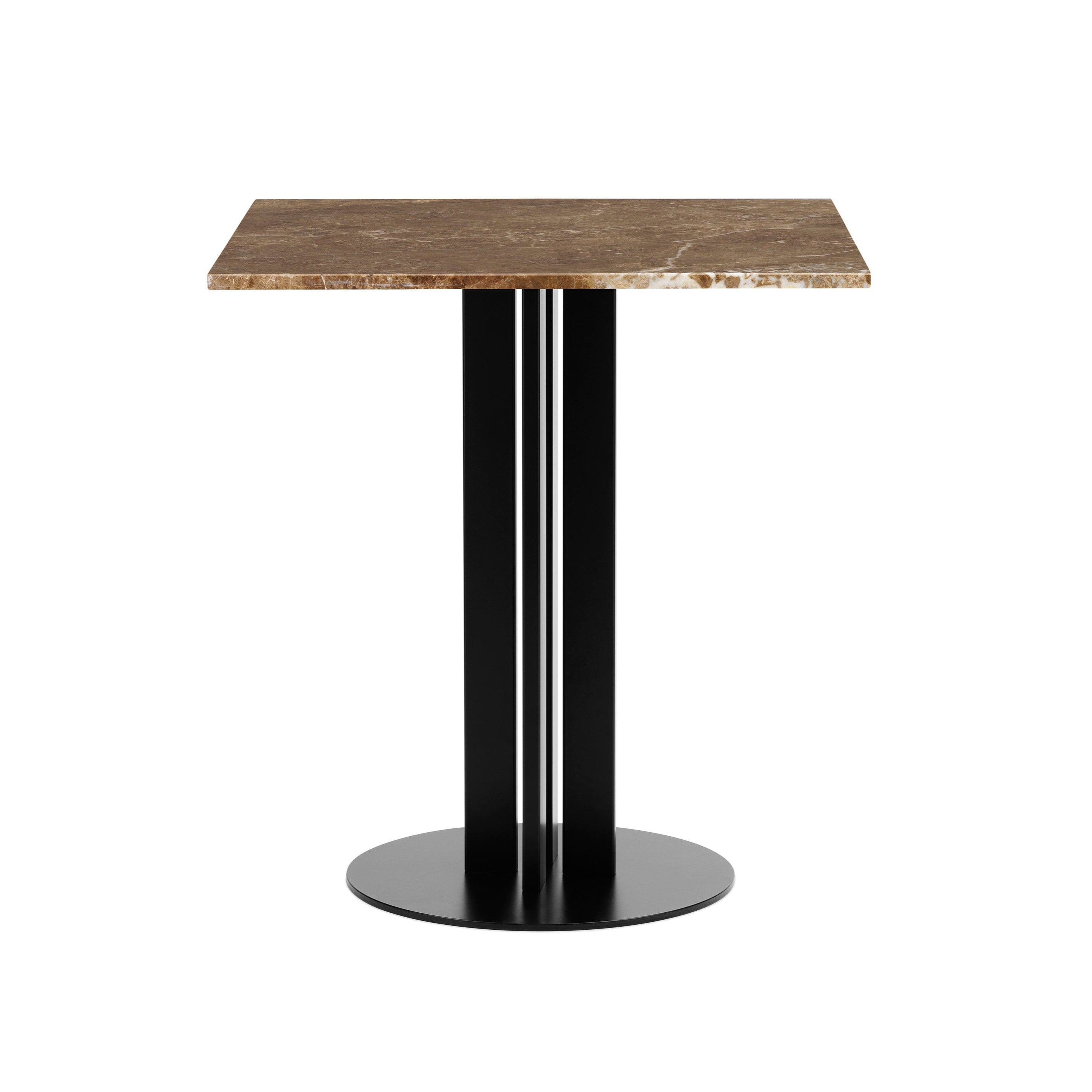 Cafe table Scala sand marble top with a black base