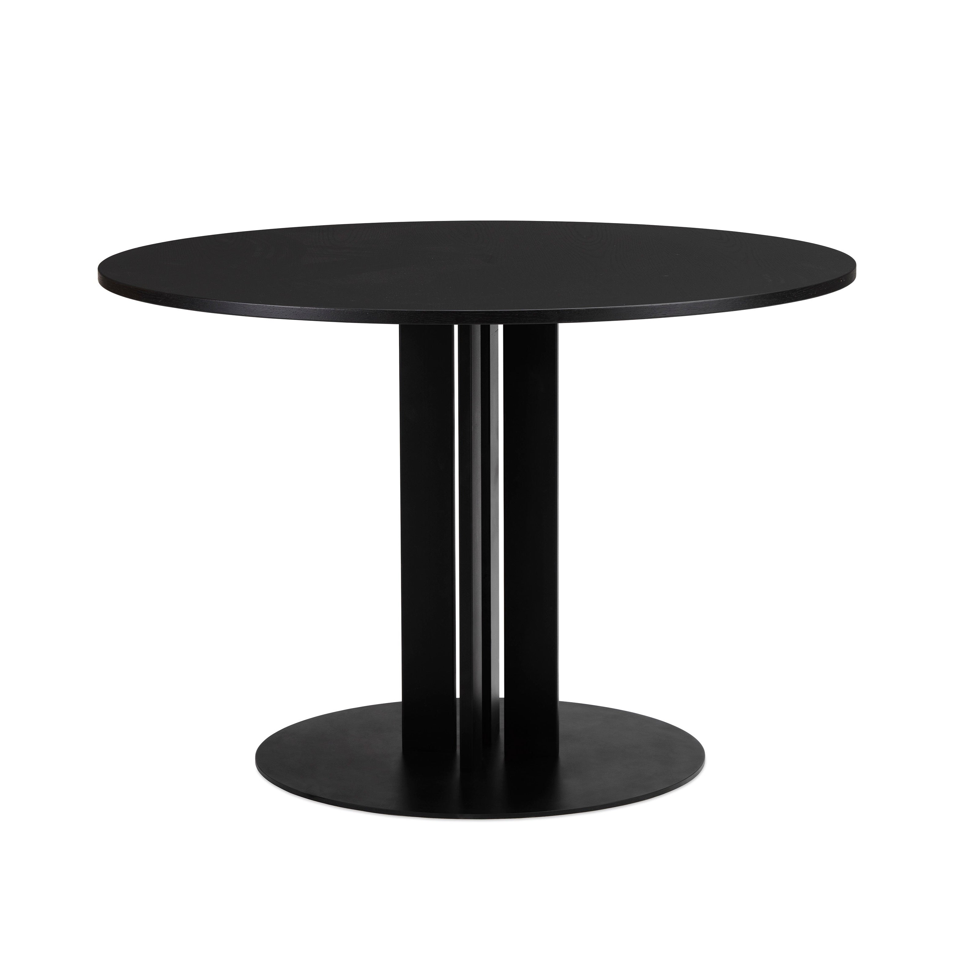 Round table Scala black veneered top with a black base