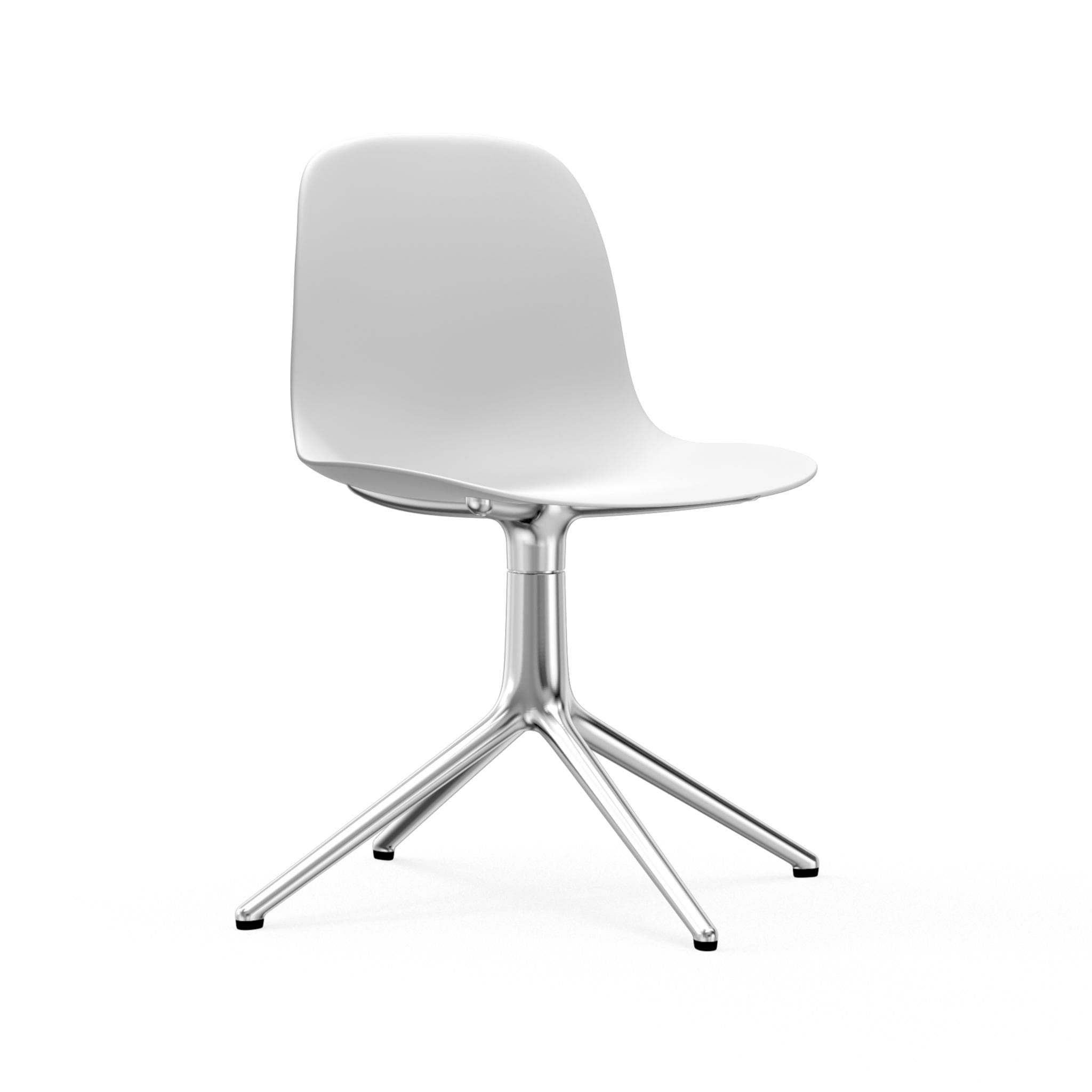 4l white office chair with an aluminum base