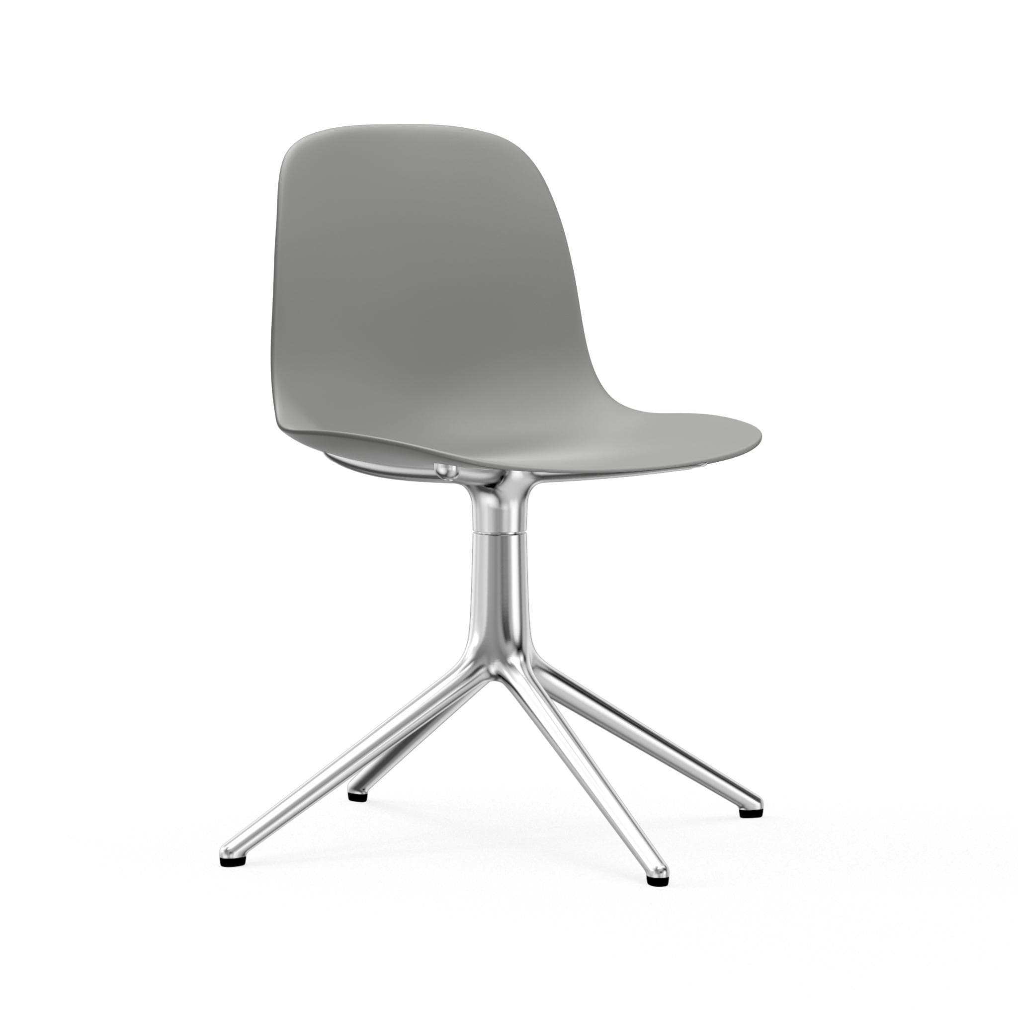 4l gray office chair with an aluminum base