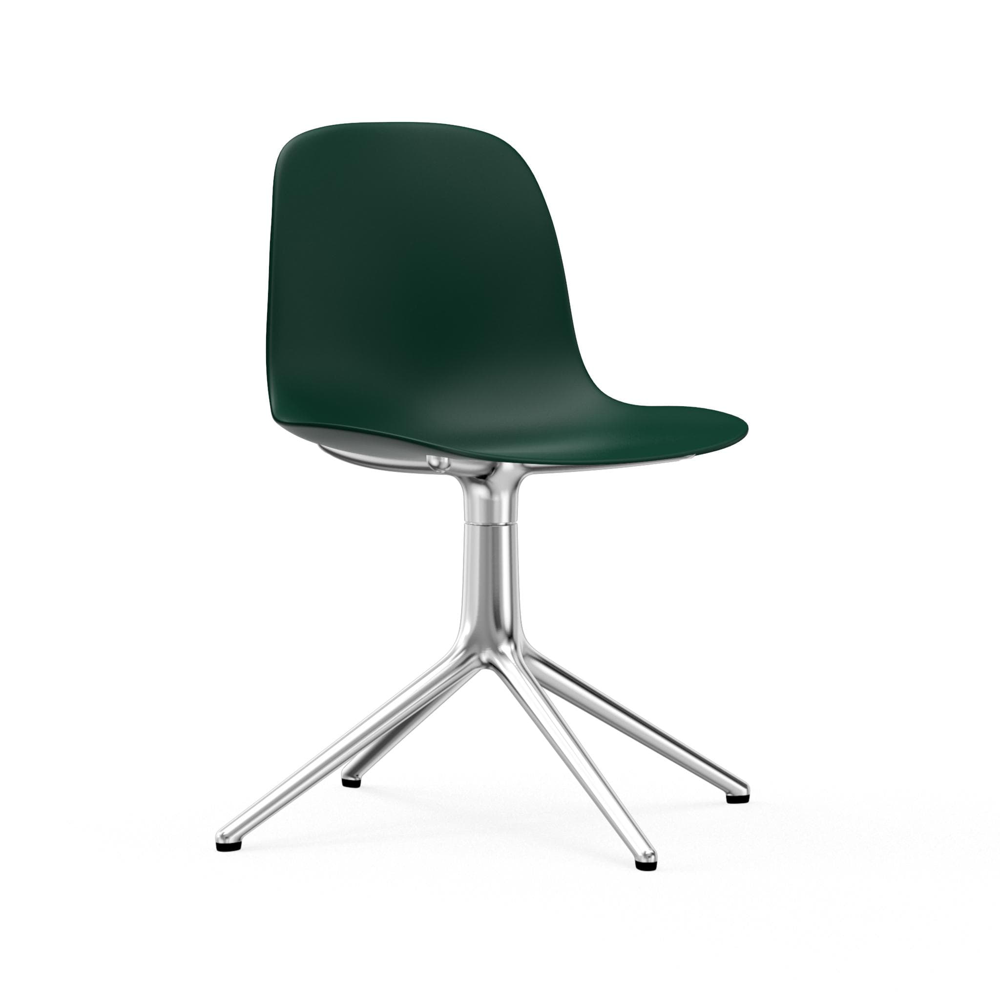 4l green office chair with an aluminum base